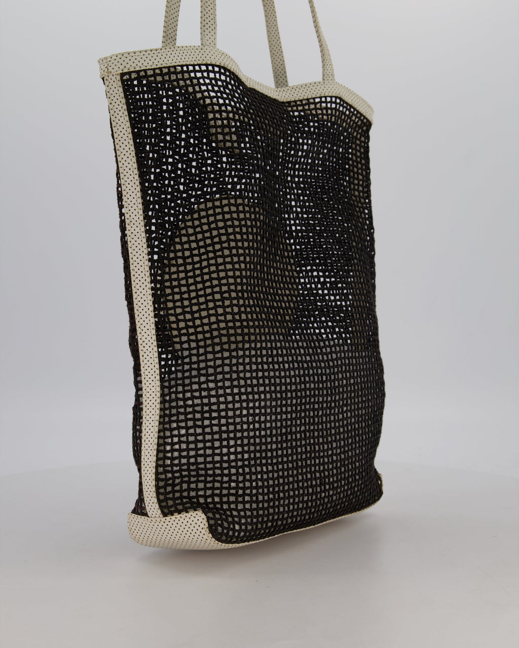 *SUPER RARE & HOT* Chanel Vintage Black 2004 Mesh Tennis Shopper Tote Bag with a Green Tennis Ball Pouch and CC Logo