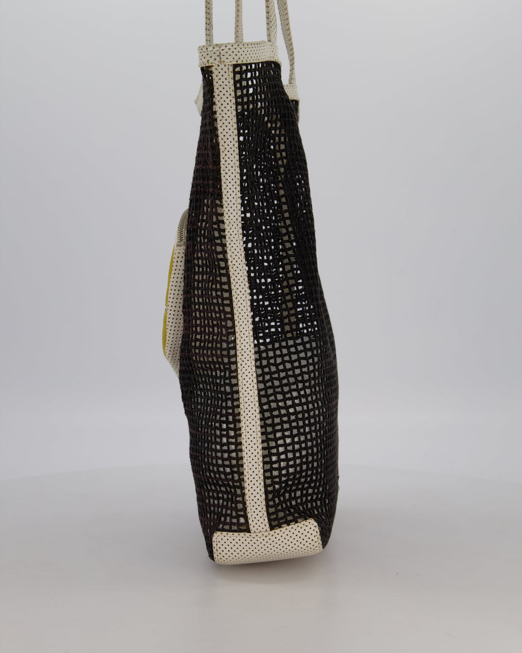 *SUPER RARE & HOT* Chanel Vintage Black 2004 Mesh Tennis Shopper Tote Bag with a Green Tennis Ball Pouch and CC Logo