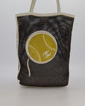*SUPER RARE & HOT* Chanel Vintage Black 2004 Mesh Tennis Shopper Tote Bag with a Green Tennis Ball Pouch and CC Logo