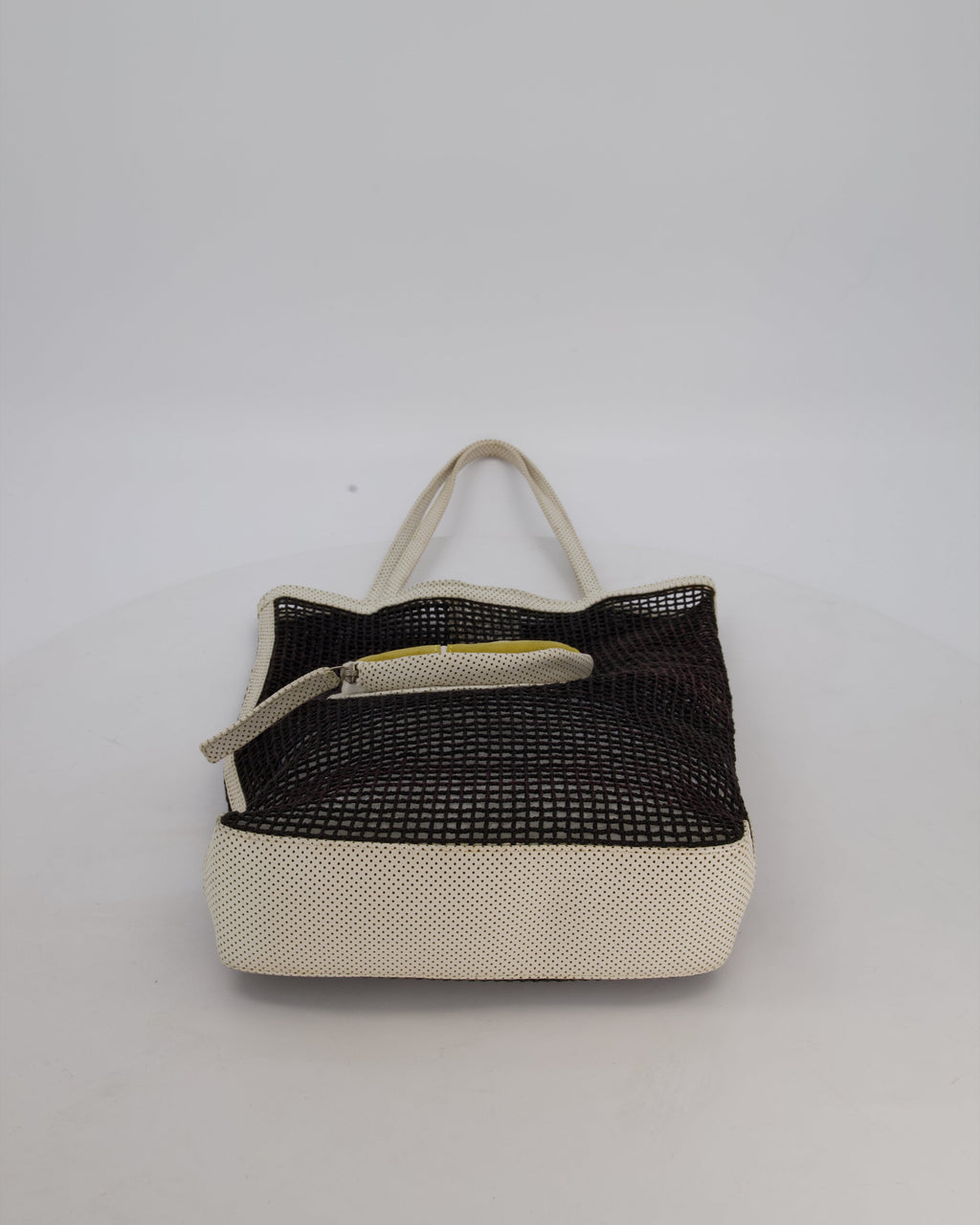 *SUPER RARE & HOT* Chanel Vintage Black 2004 Mesh Tennis Shopper Tote Bag with a Green Tennis Ball Pouch and CC Logo