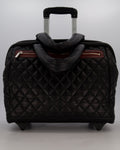Chanel Black Large Coco Cocoon Carry on Trolley Bag in Lambskin Leather with Silver Hardware