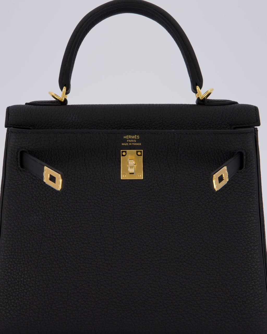 Hermès Kelly 25 Retourne Bag in Noir Togo Leather and Gold Hardware