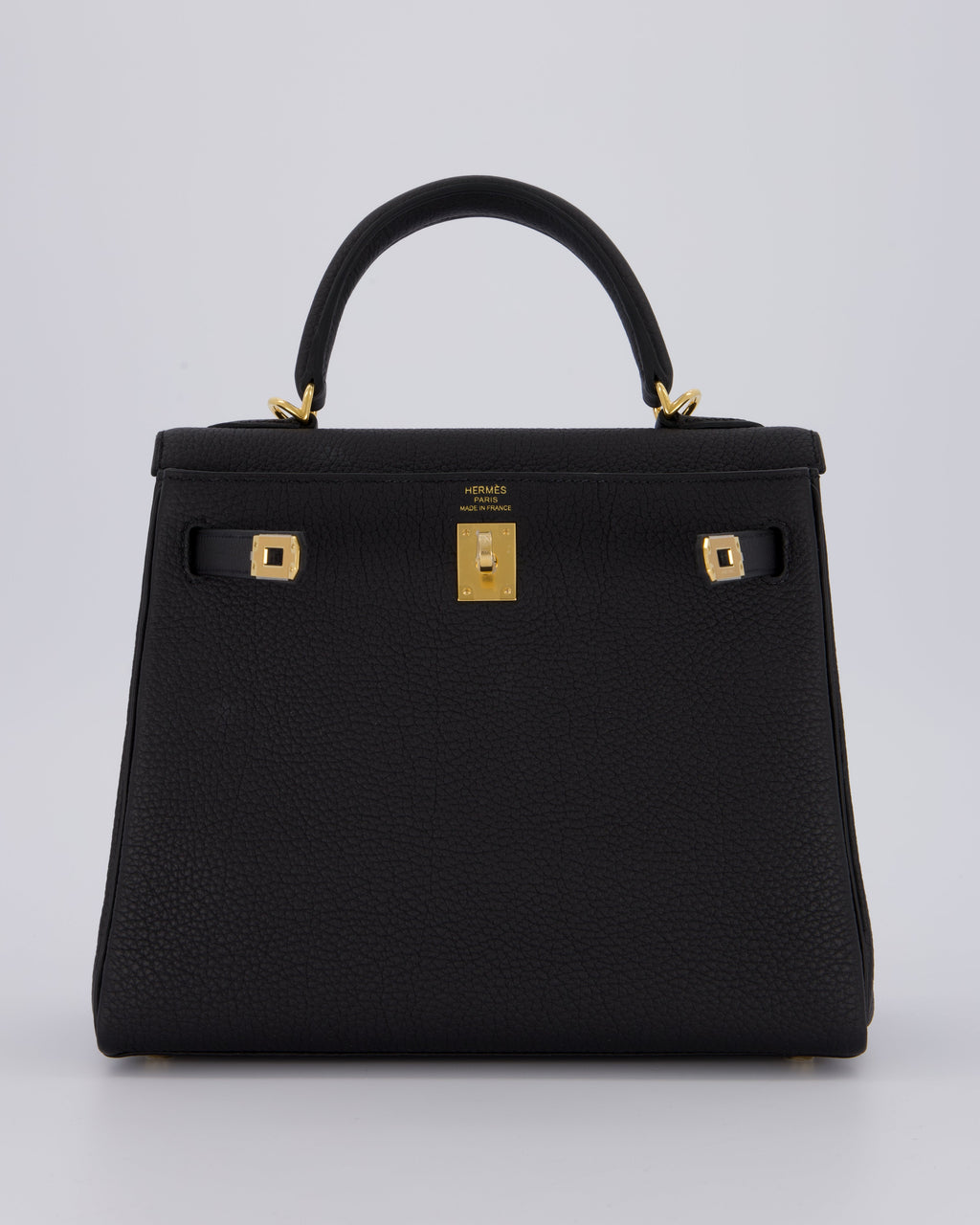 Hermès Kelly 25 Retourne Bag in Noir Togo Leather and Gold Hardware