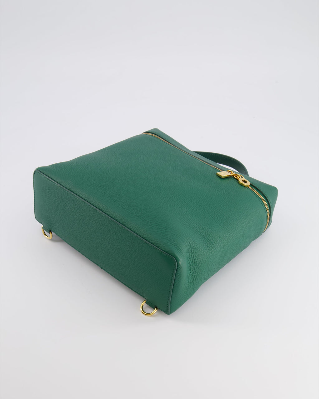Loro Piana L23.5 Extra Pocket Backpack in Forest Green Grained Calfskin Leather with Gold Hardware RRP £2,900