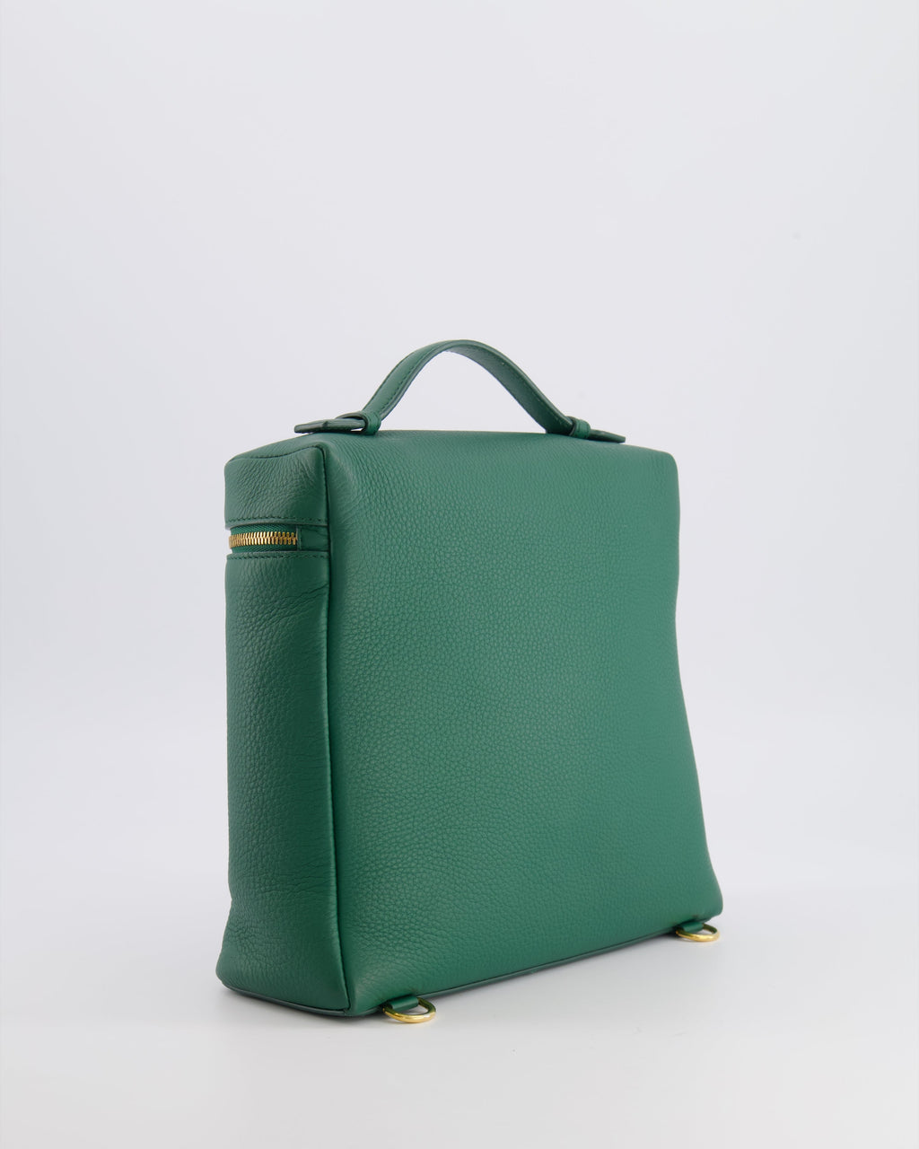 Loro Piana L23.5 Extra Pocket Backpack in Forest Green Grained Calfskin Leather with Gold Hardware RRP £2,900