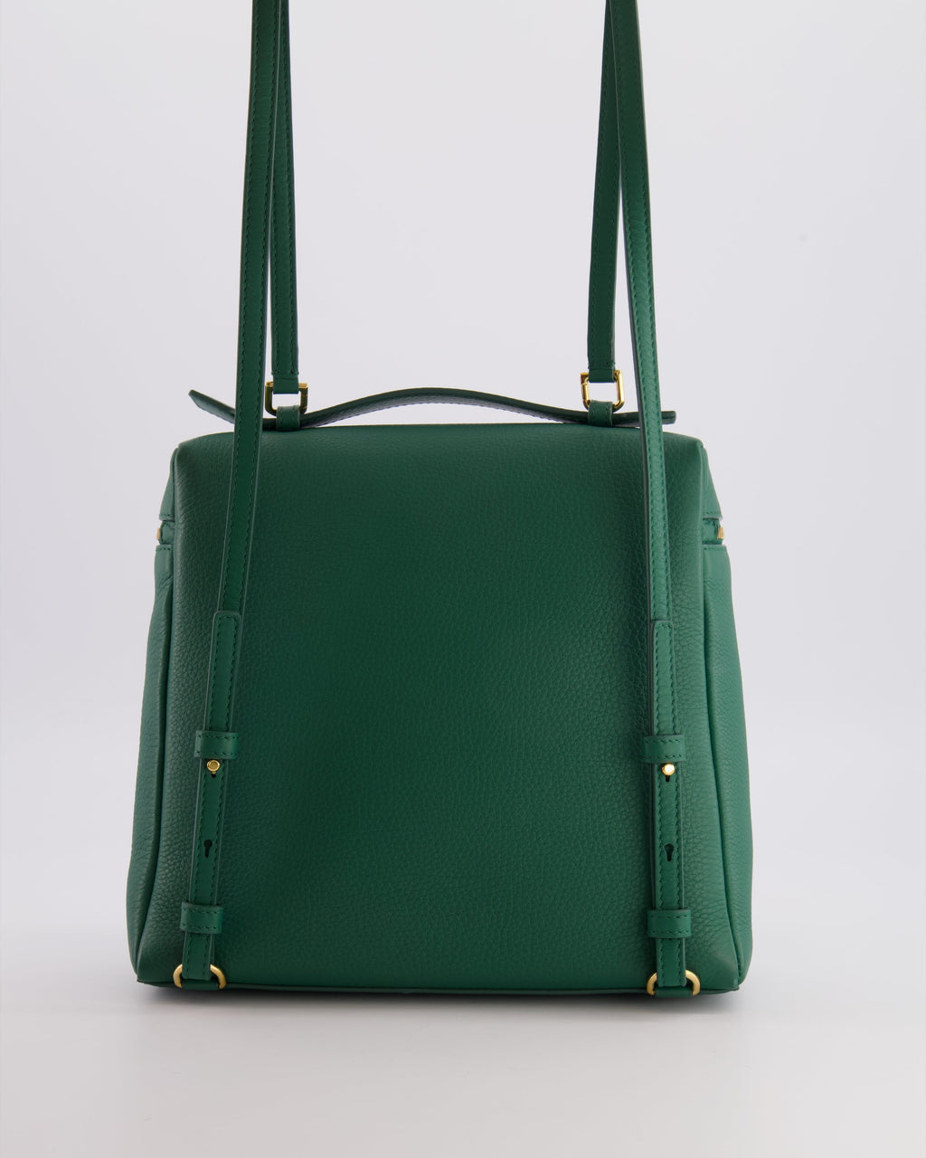 Loro Piana L23.5 Extra Pocket Backpack in Forest Green Grained Calfskin Leather with Gold Hardware RRP £2,900