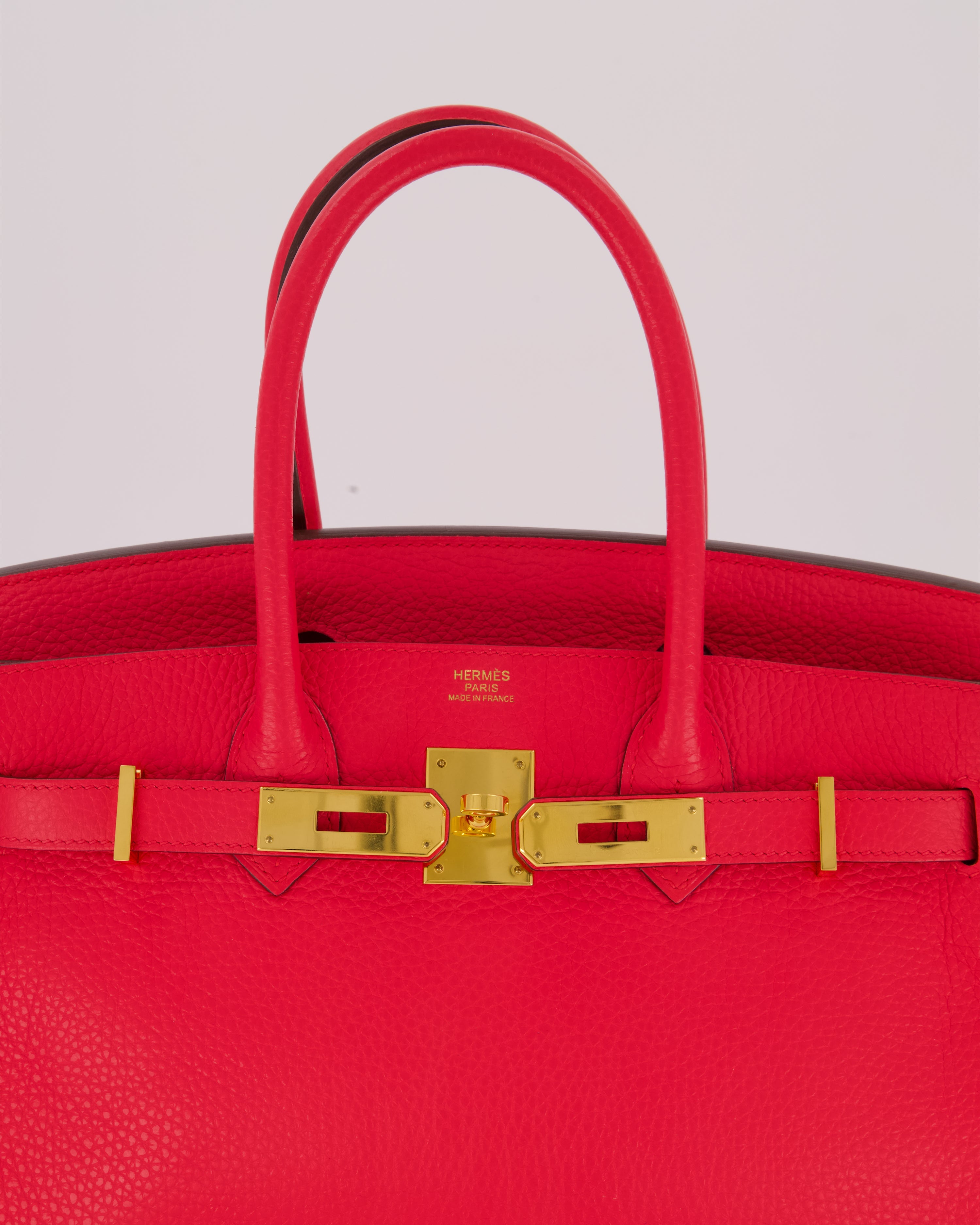 *RARE* Hermès Birkin 30 Retourne Bag in Rose Extreme Clemence Leather with Gold Hardware