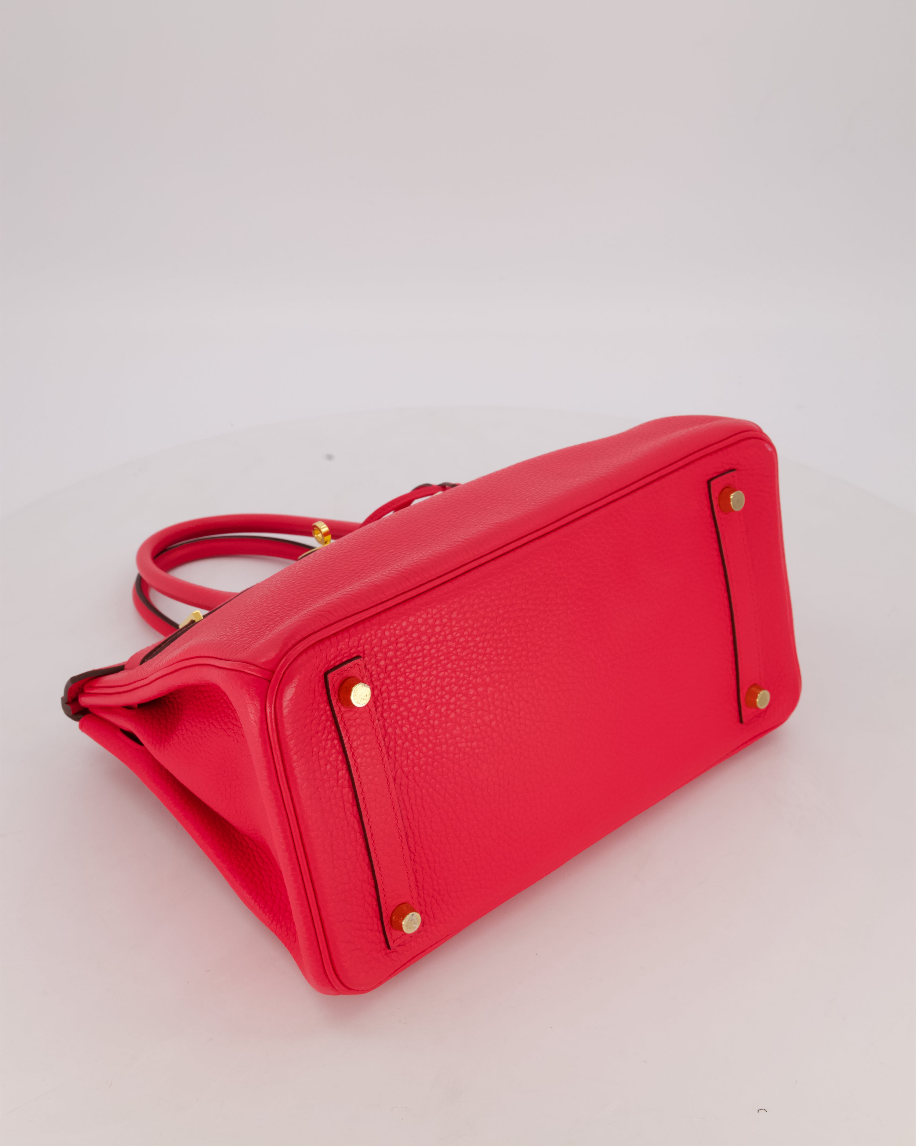 *RARE* Hermès Birkin 30 Retourne Bag in Rose Extreme Clemence Leather with Gold Hardware