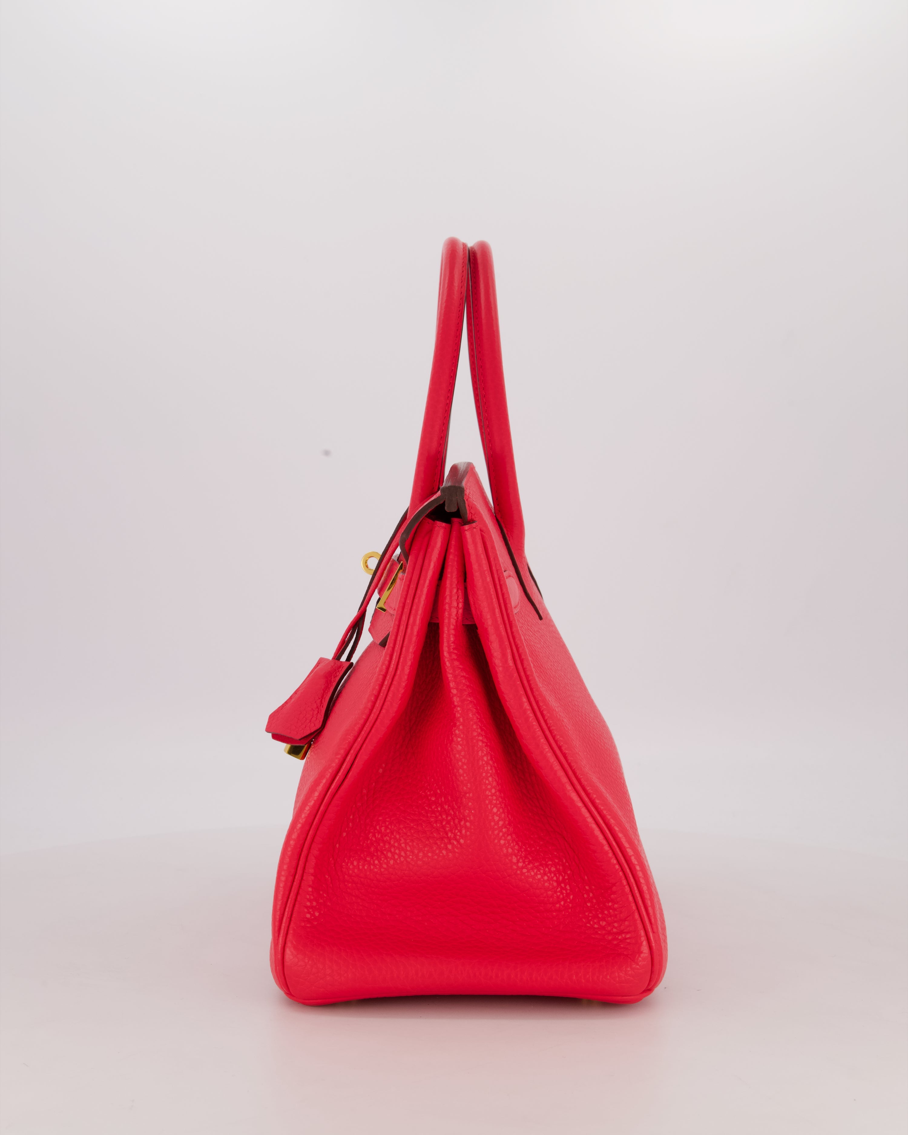 *RARE* Hermès Birkin 30 Retourne Bag in Rose Extreme Clemence Leather with Gold Hardware