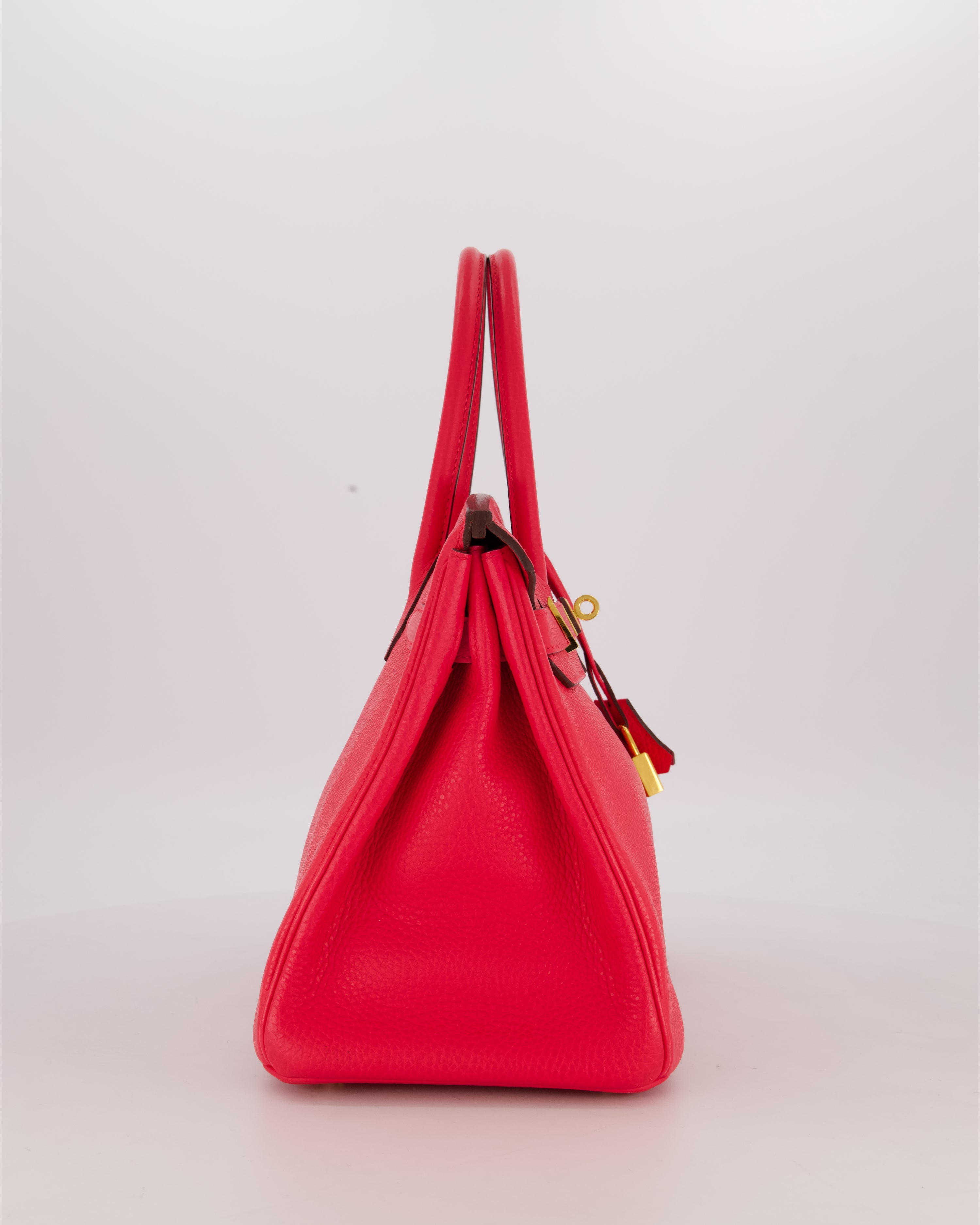 *RARE* Hermès Birkin 30 Retourne Bag in Rose Extreme Clemence Leather with Gold Hardware