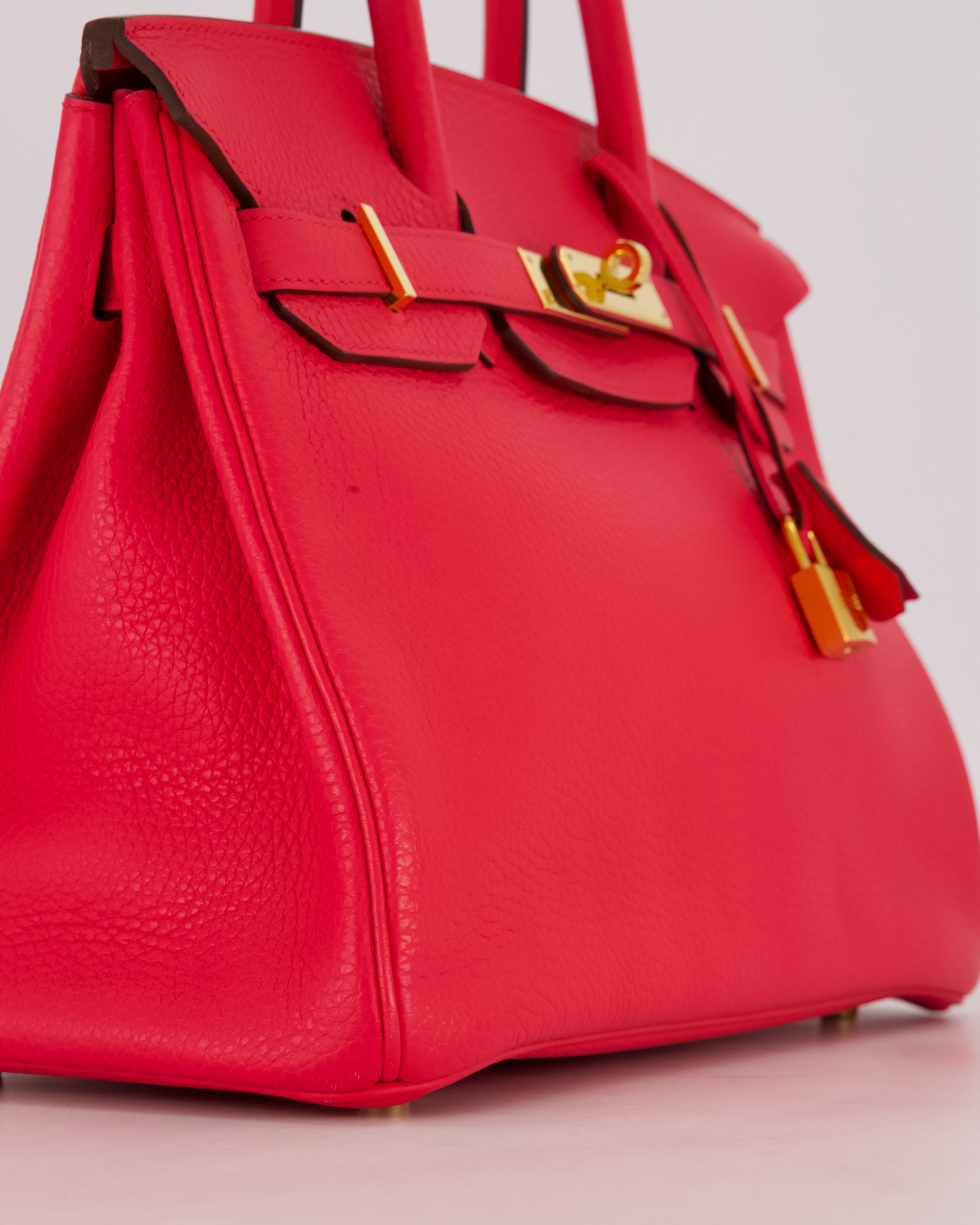*RARE* Hermès Birkin 30 Retourne Bag in Rose Extreme Clemence Leather with Gold Hardware