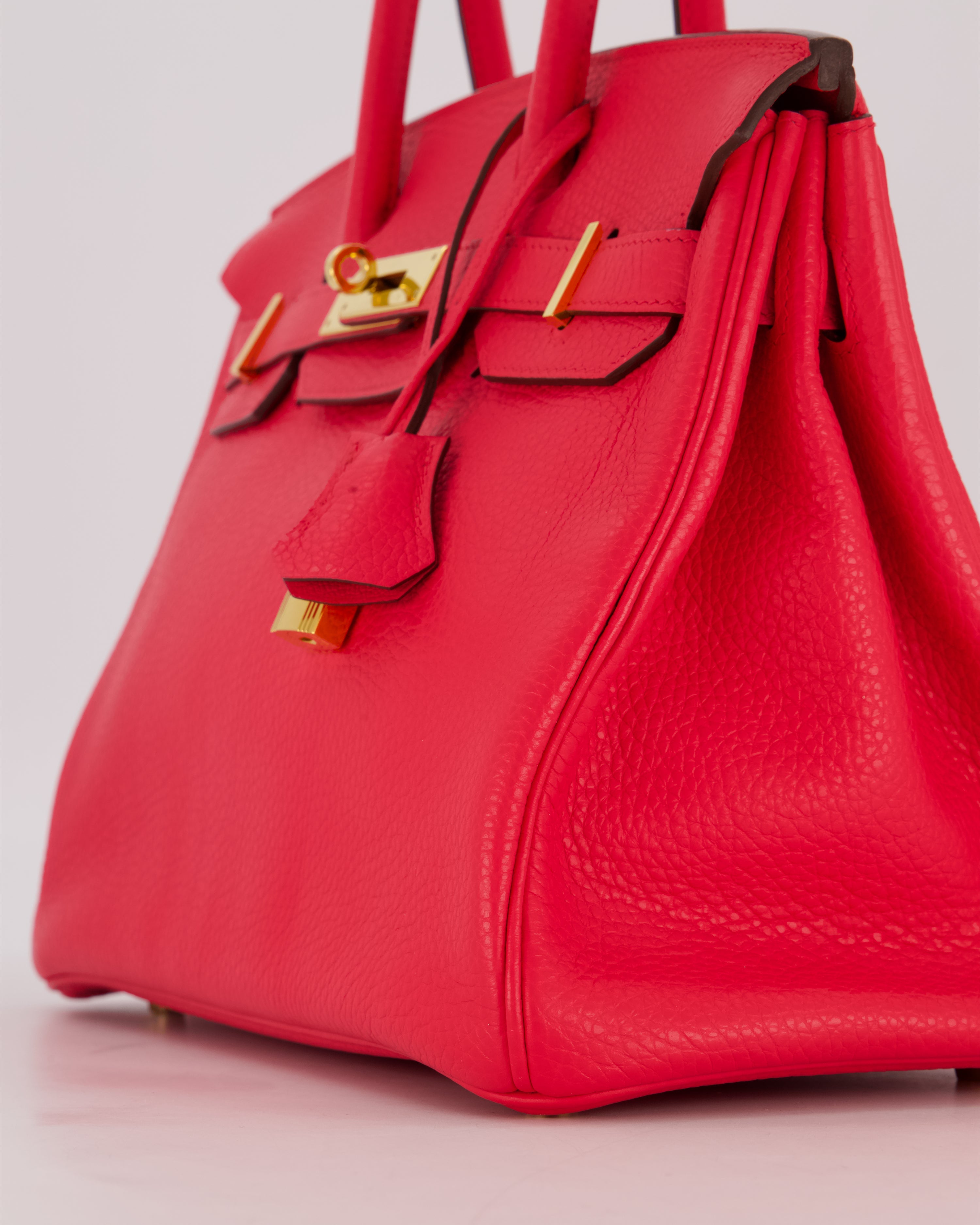 *RARE* Hermès Birkin 30 Retourne Bag in Rose Extreme Clemence Leather with Gold Hardware