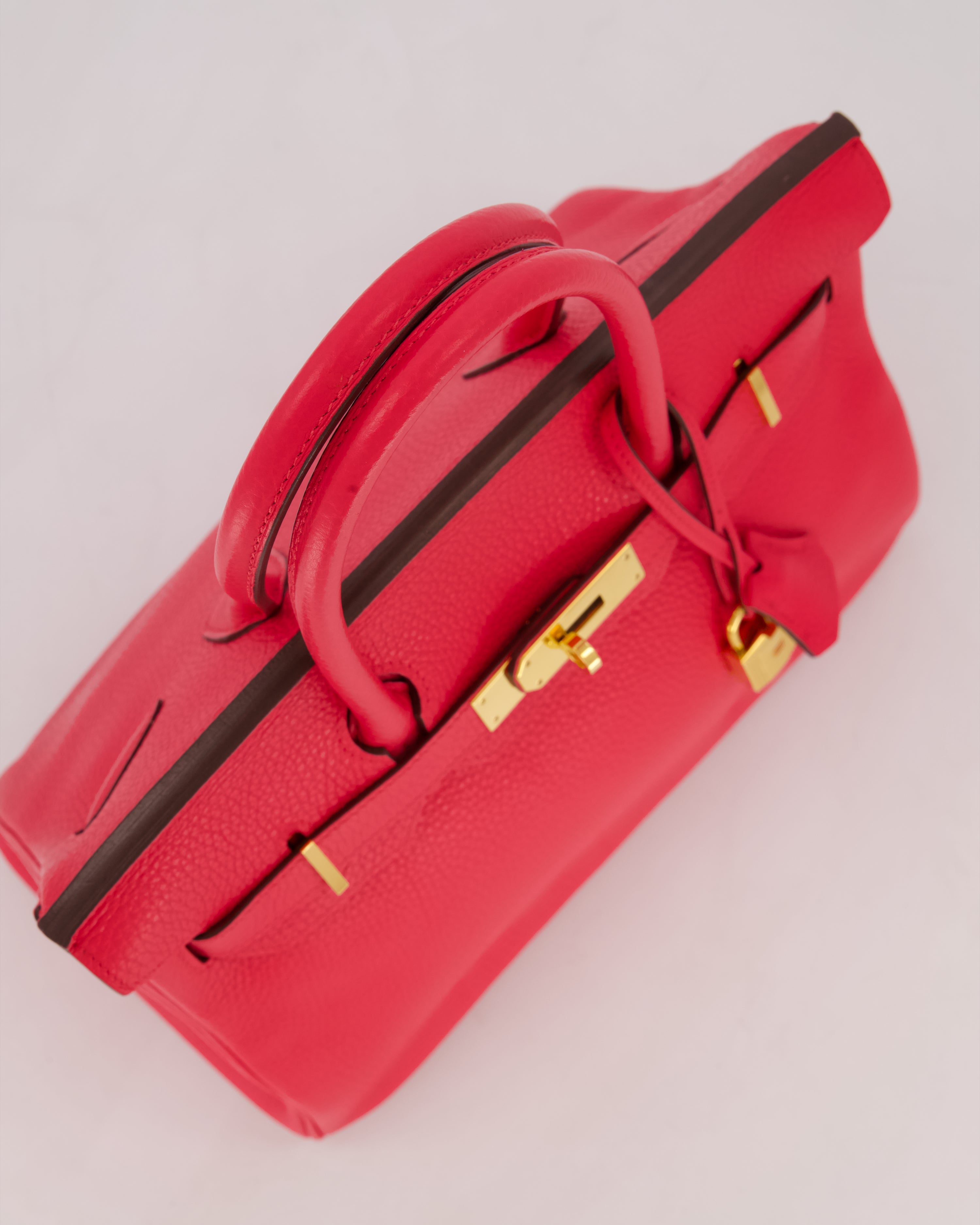 *RARE* Hermès Birkin 30 Retourne Bag in Rose Extreme Clemence Leather with Gold Hardware