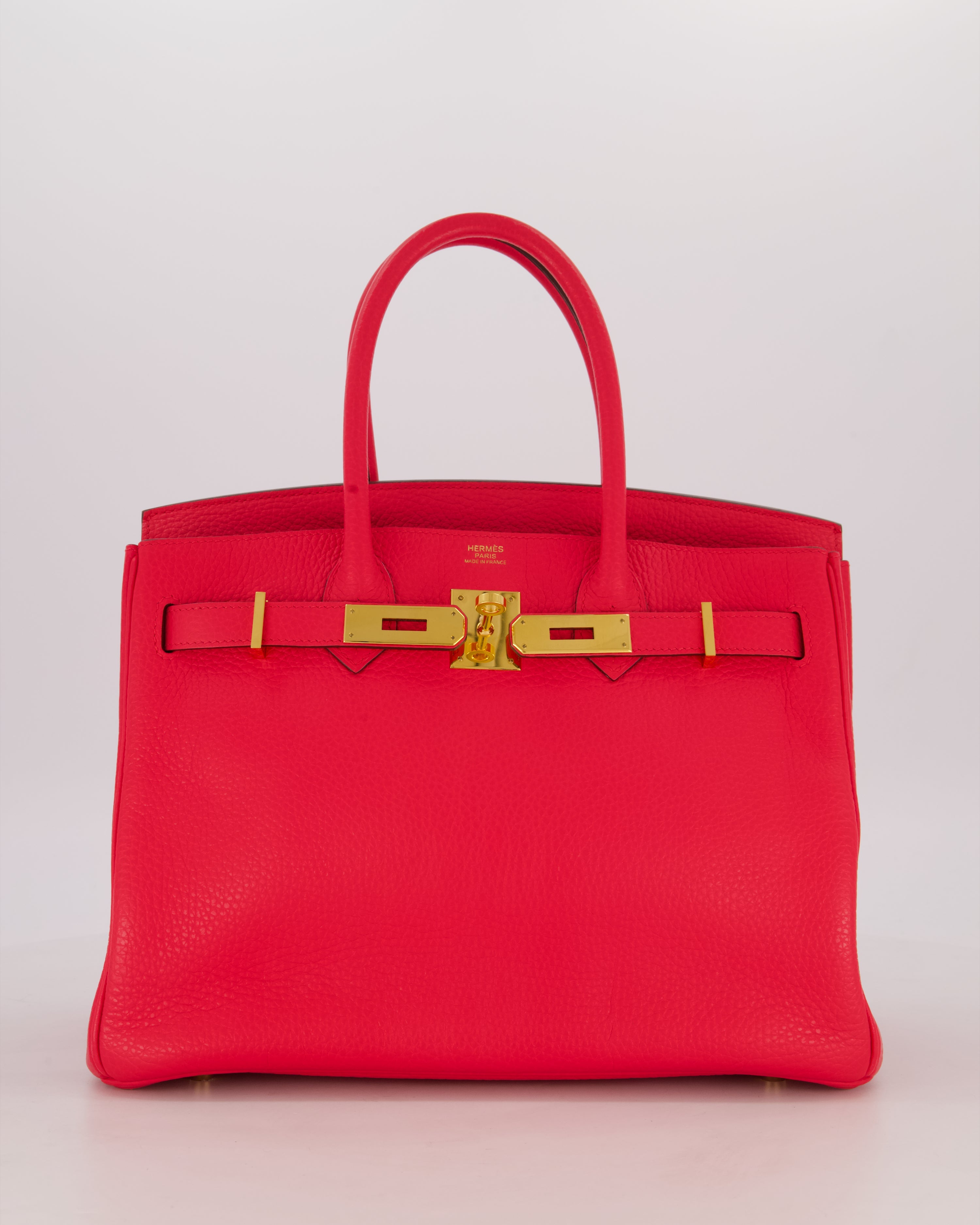 *RARE* Hermès Birkin 30 Retourne Bag in Rose Extreme Clemence Leather with Gold Hardware