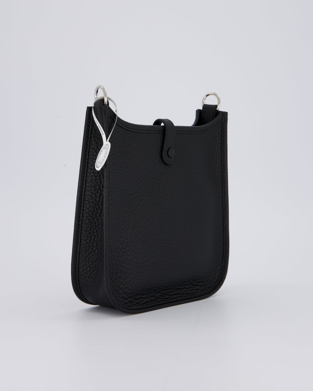 Hermès Mini Evelyne 16 Bag in Noir Clemence Leather with Palladium Hardware