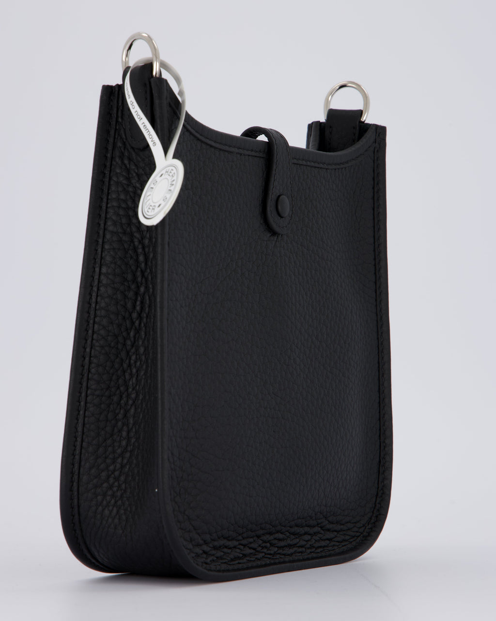 Hermès Mini Evelyne 16 Bag in Noir Clemence Leather with Palladium Hardware