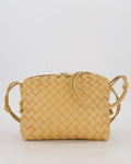 Bottega Veneta Beige Medium Loop Intrecciato Camera Bag in Lambskin Leather