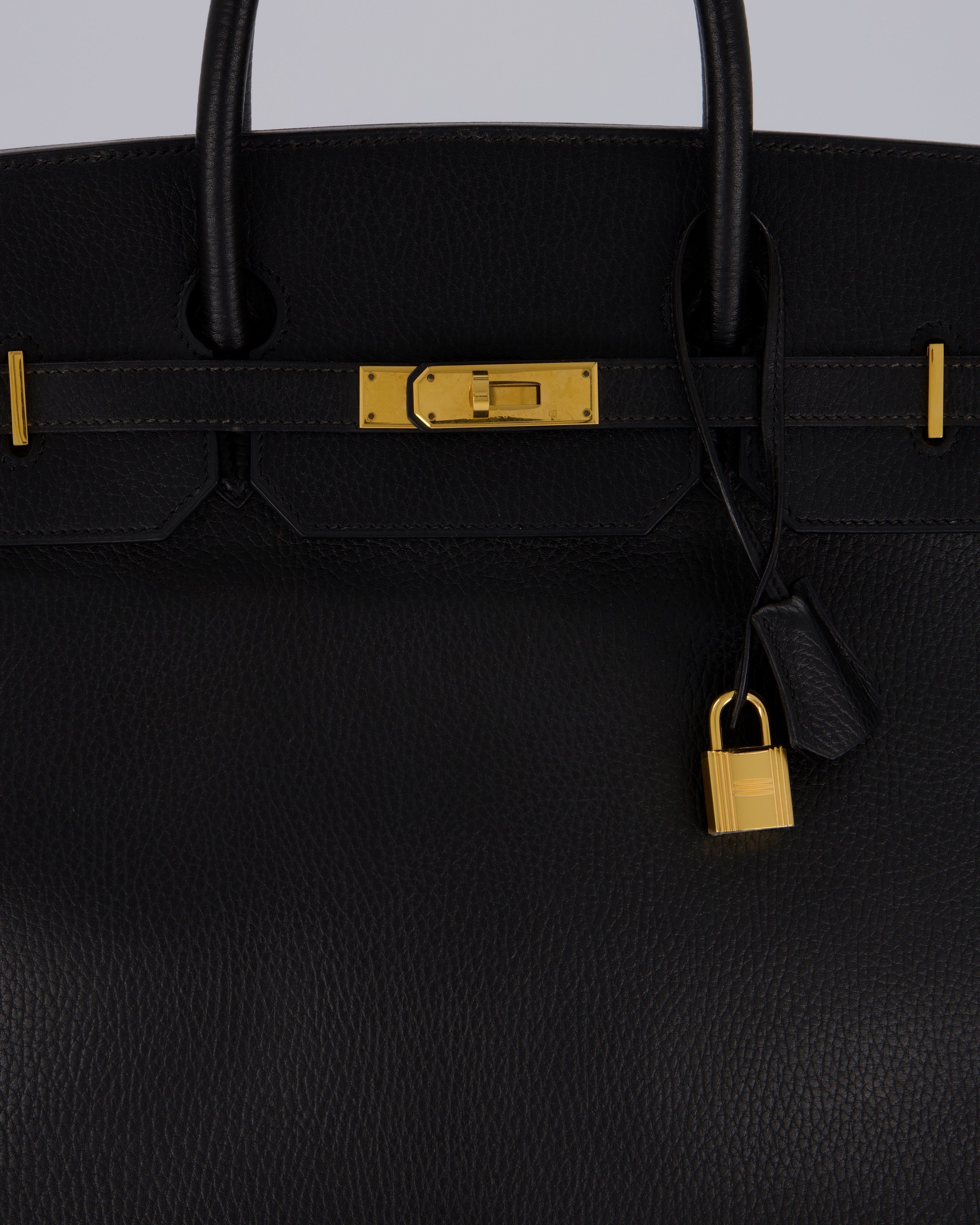 *RARE* Hermès Birkin 40 Retourne Bag in Black Ardennes Leather with Gold Hardware