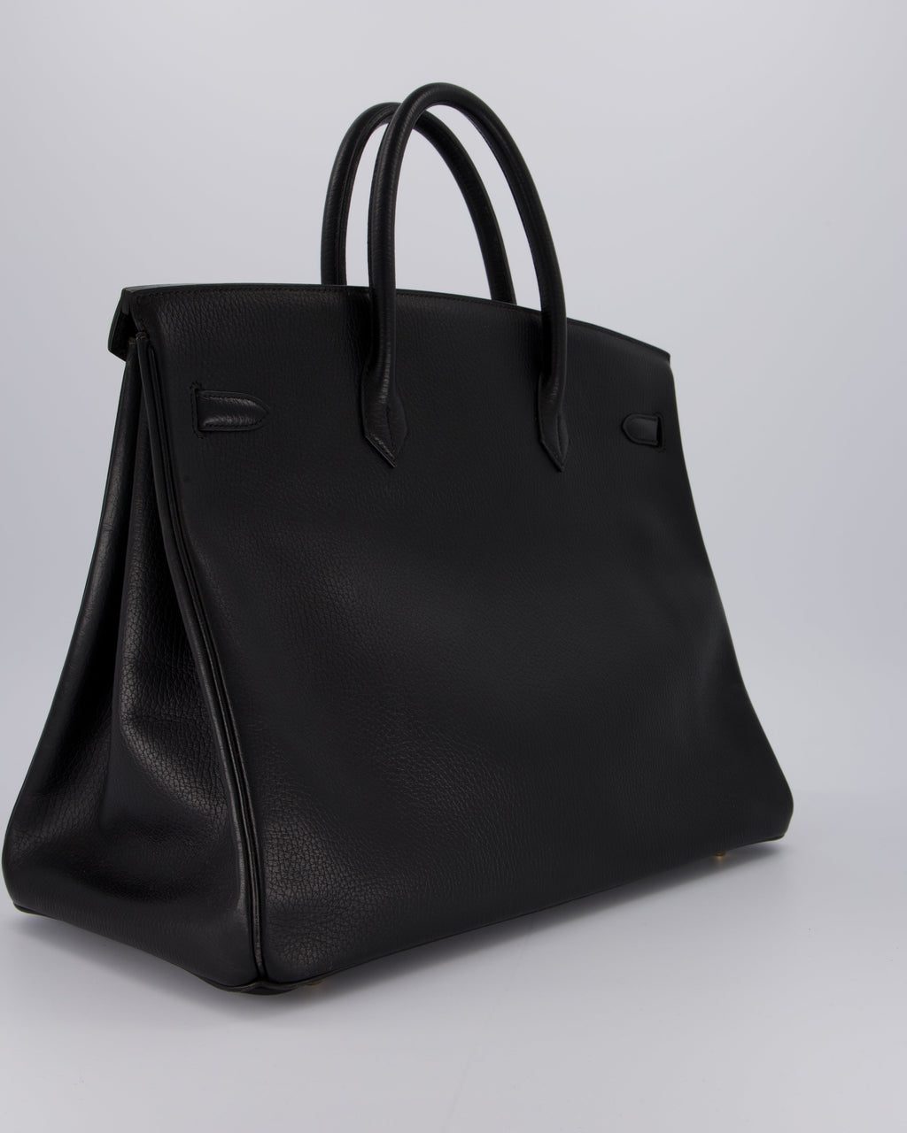 *RARE* Hermès Birkin 40 Retourne Bag in Black Ardennes Leather with Gold Hardware