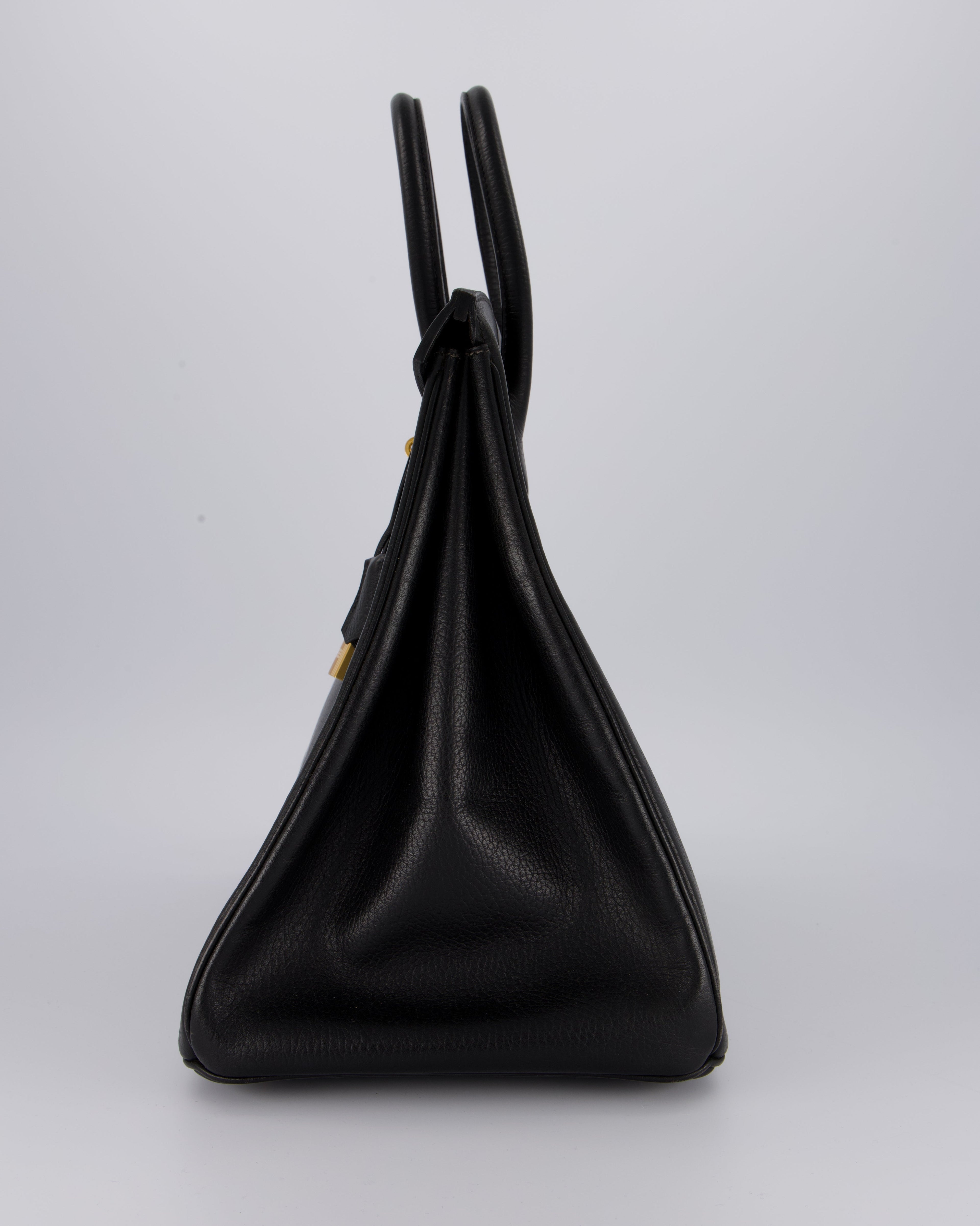 *RARE* Hermès Birkin 40 Retourne Bag in Black Ardennes Leather with Gold Hardware