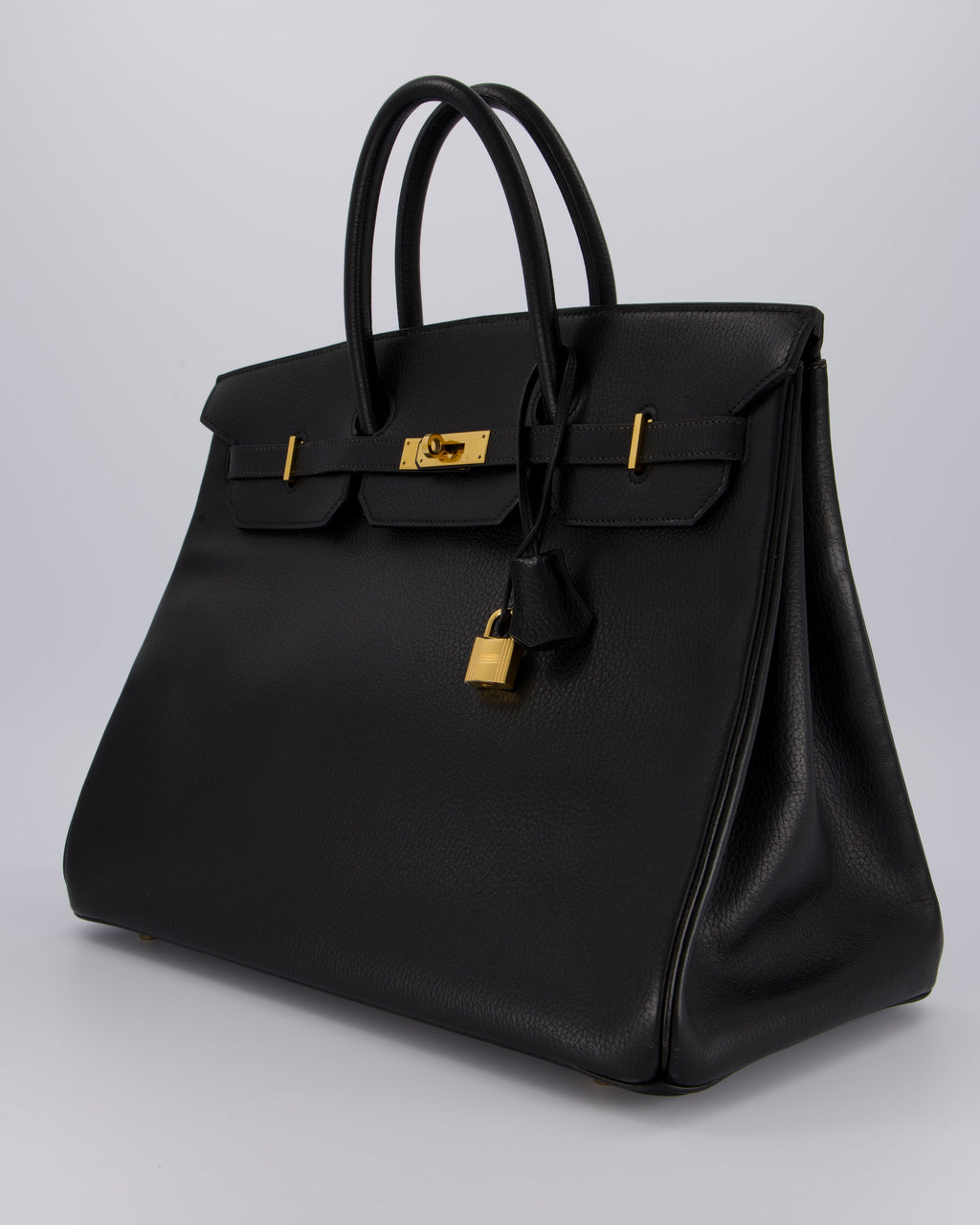 *RARE* Hermès Birkin 40 Retourne Bag in Black Ardennes Leather with Gold Hardware