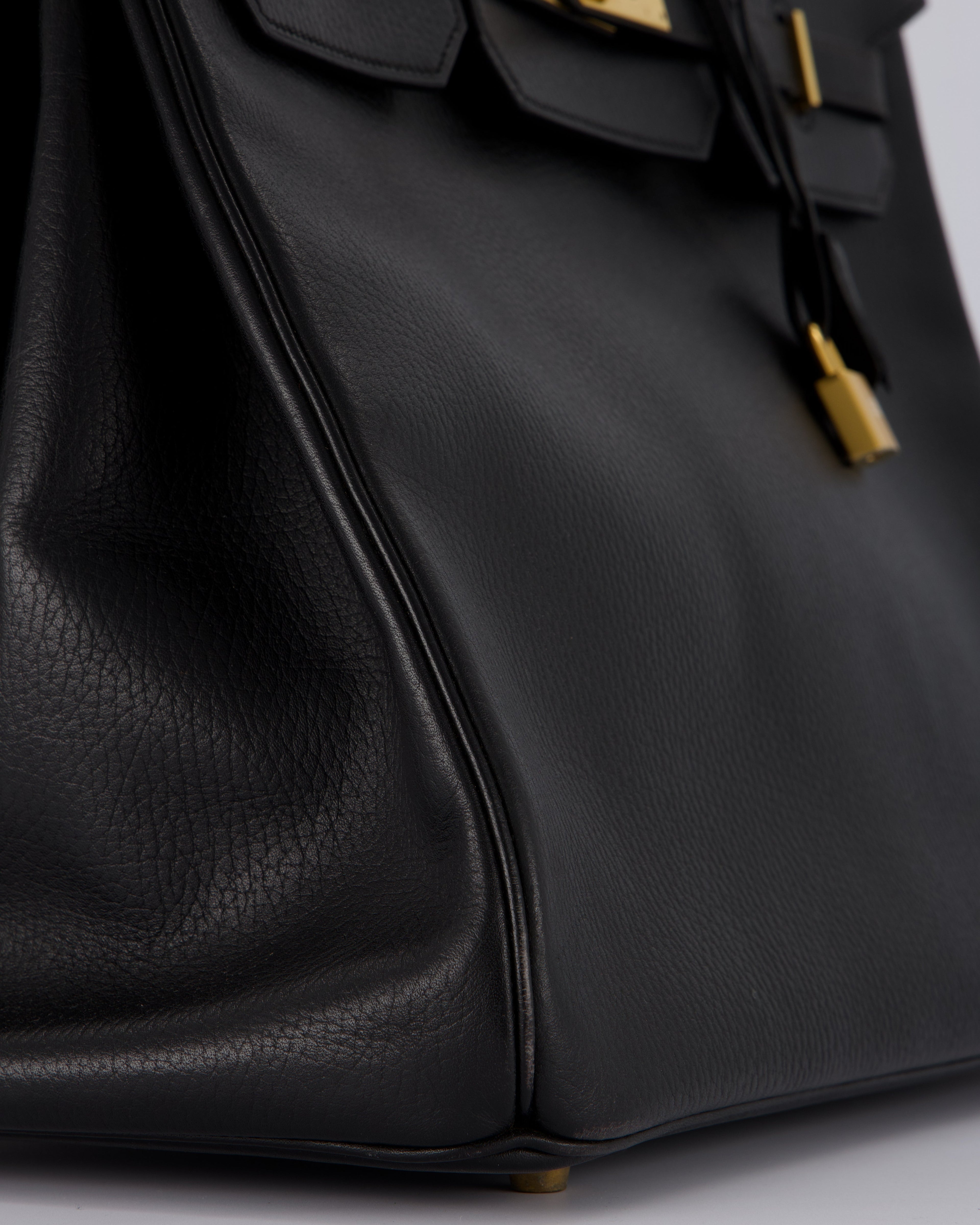 *RARE* Hermès Birkin 40 Retourne Bag in Black Ardennes Leather with Gold Hardware