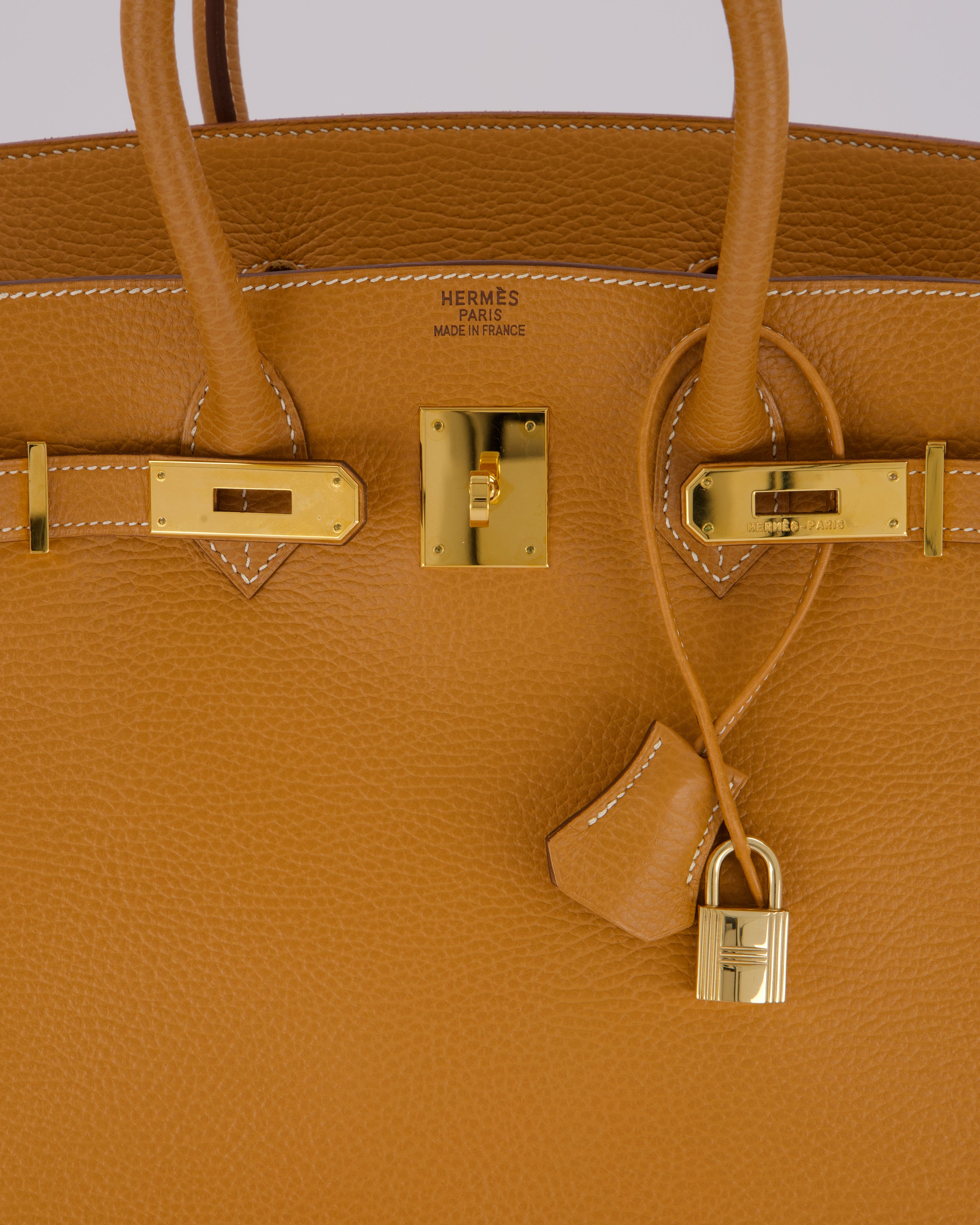 *VERY RARE* Hermès Vintage Birkin 35 Retourne Bag in Naturel Ardennes Leather With Gold Hardware
