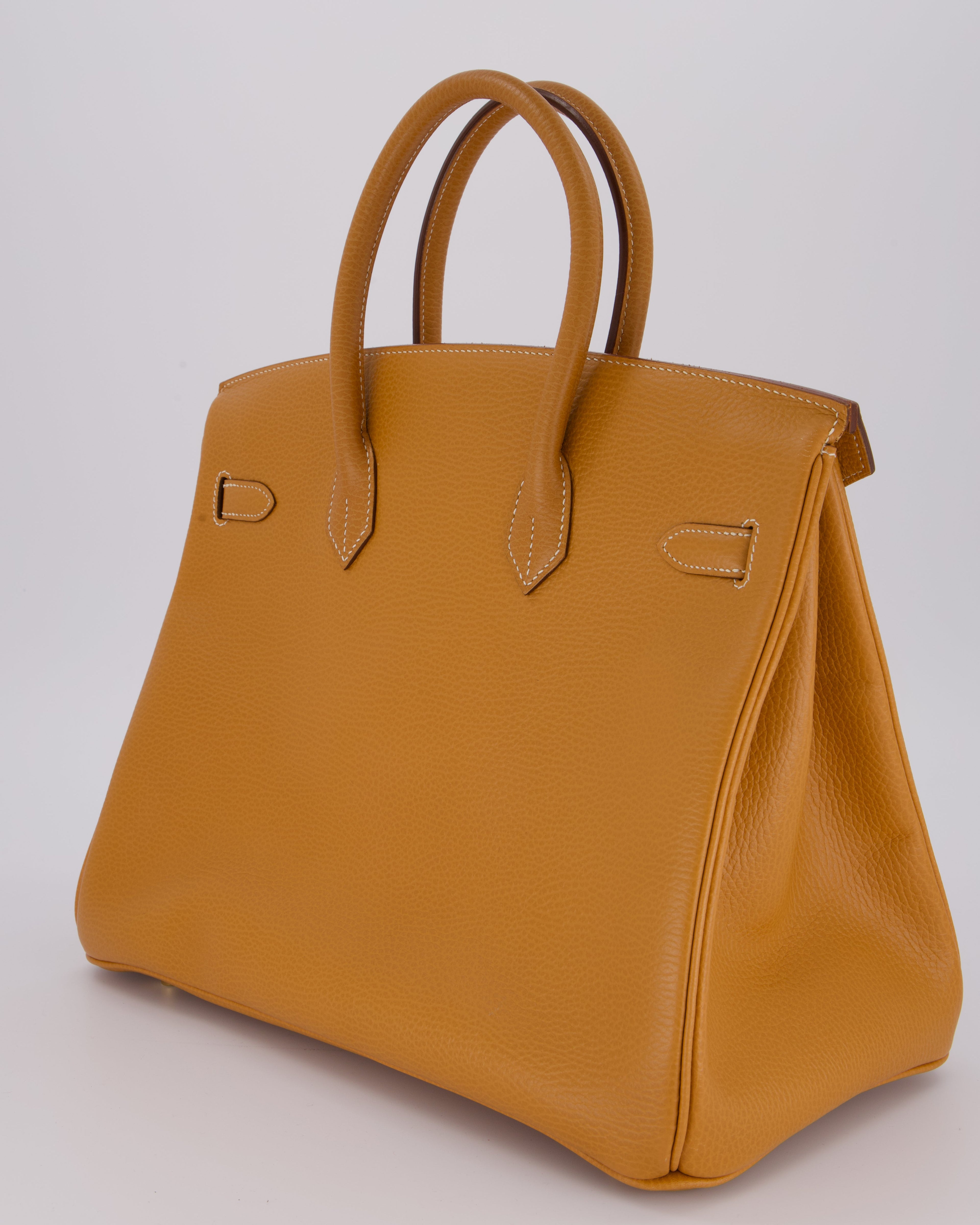 *VERY RARE* Hermès Vintage Birkin 35 Retourne Bag in Naturel Ardennes Leather With Gold Hardware
