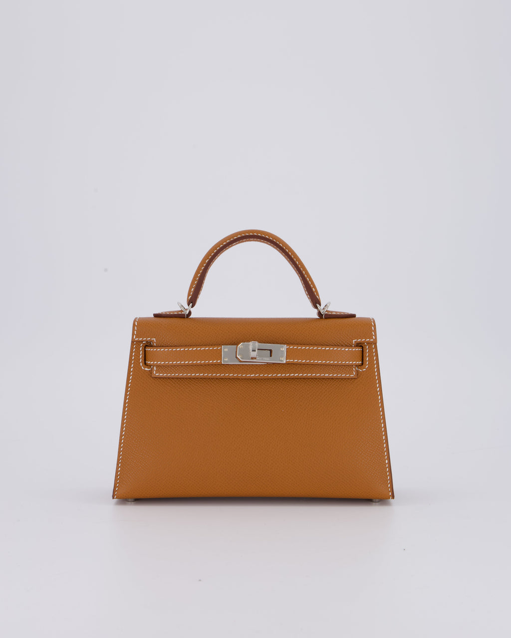*NEW STAMP* Hermès Mini Kelly II 20 Bag in Gold Epsom Leather with Palladium Hardware