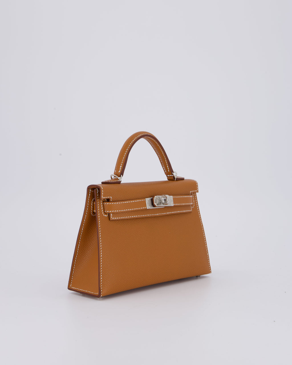 *NEW STAMP* Hermès Mini Kelly II 20 Bag in Gold Epsom Leather with Palladium Hardware