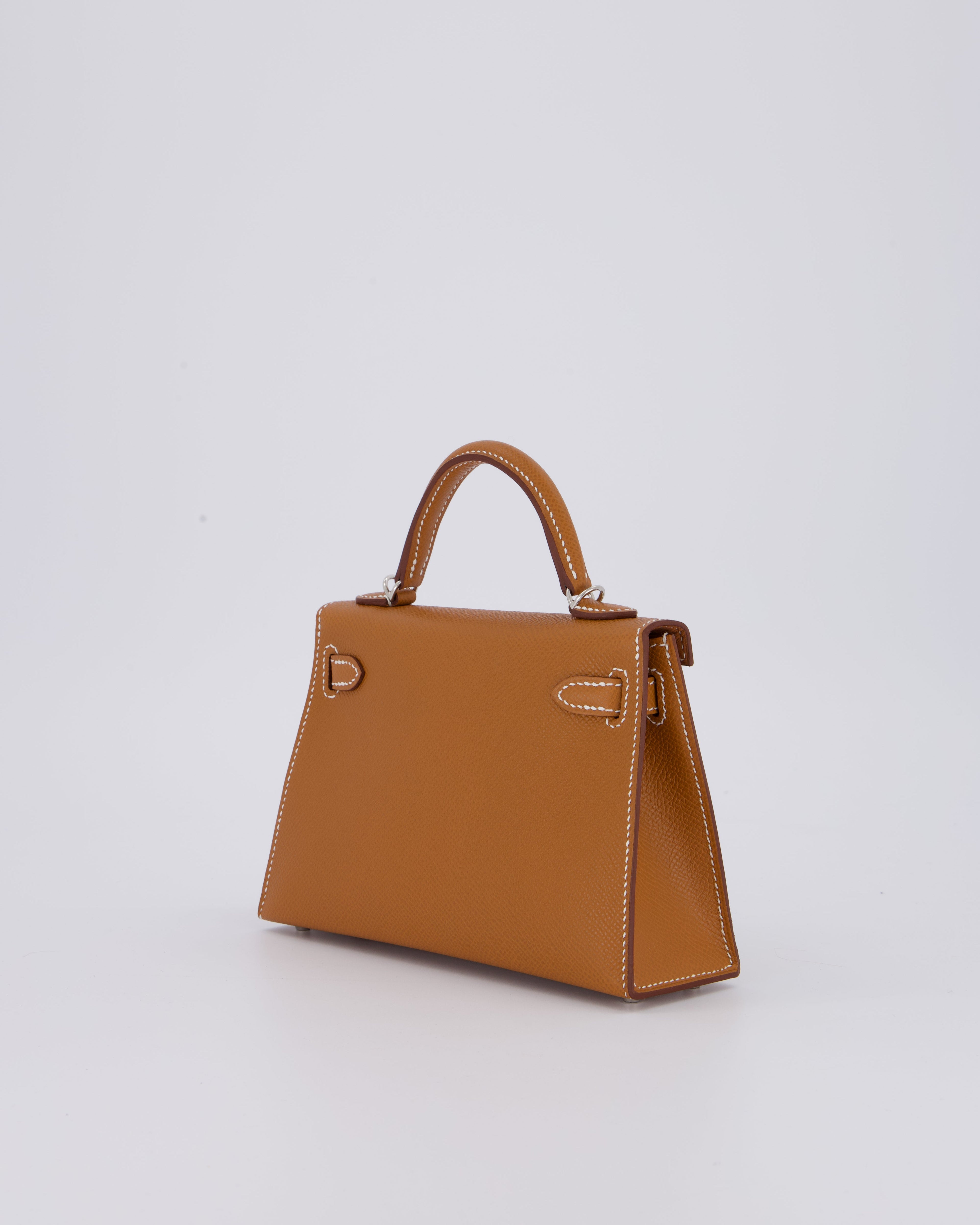 Hermès Mini Kelly II 20 Bag in Gold Epsom Leather with Palladium Hardware