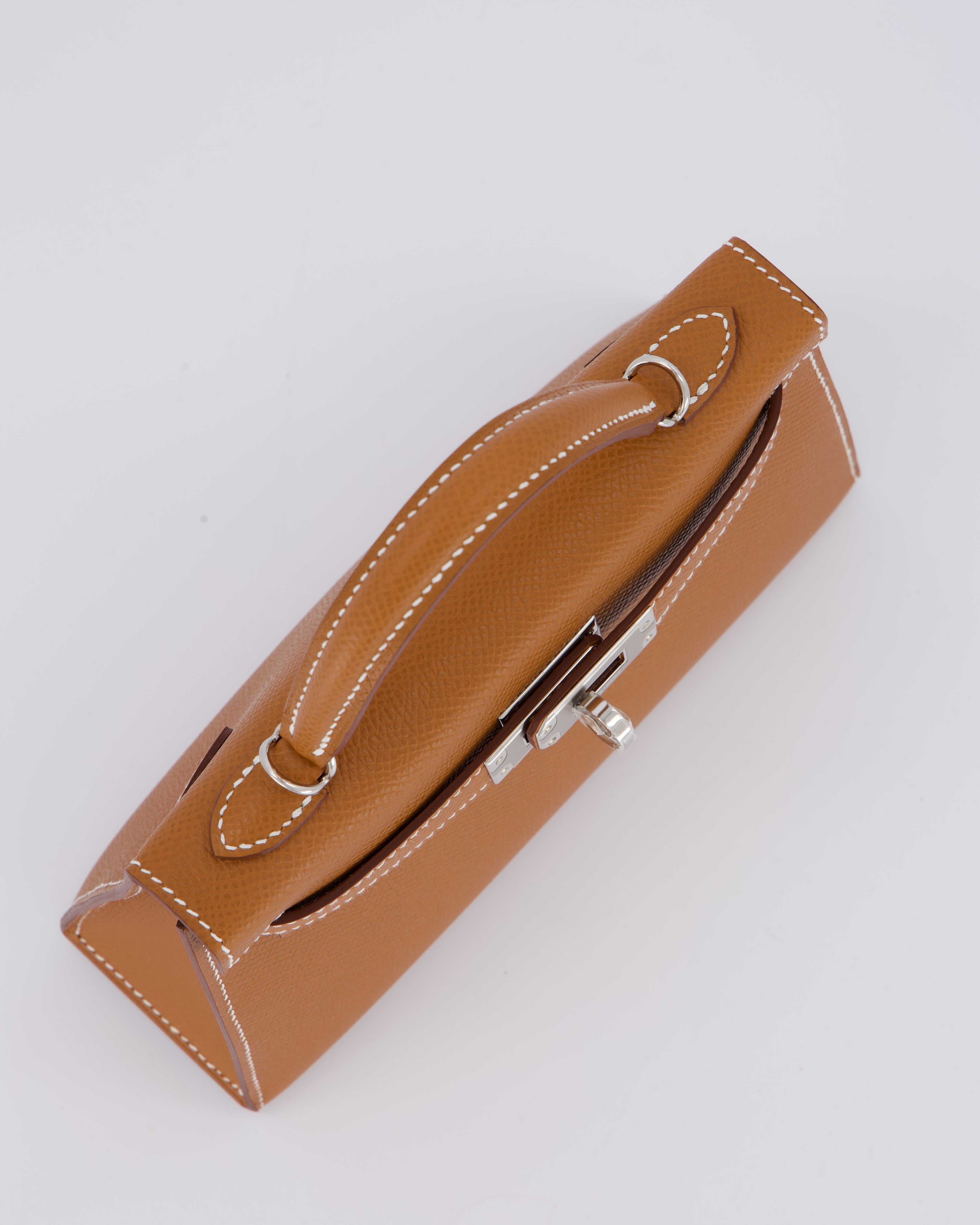 Hermès Mini Kelly II 20 Bag in Gold Epsom Leather with Palladium Hardware
