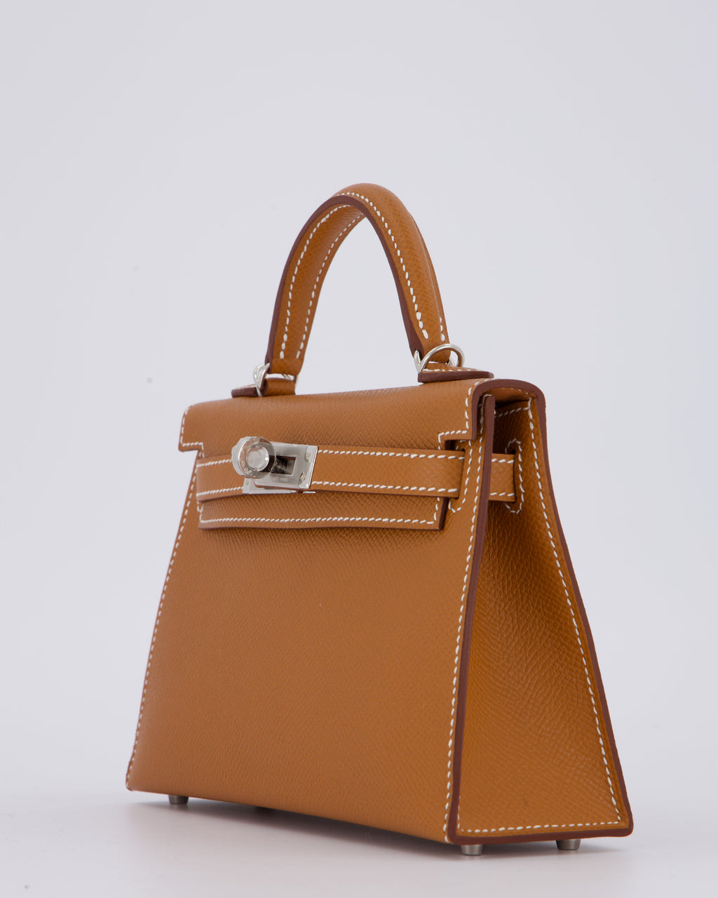 *NEW STAMP* Hermès Mini Kelly II 20 Bag in Gold Epsom Leather with Palladium Hardware