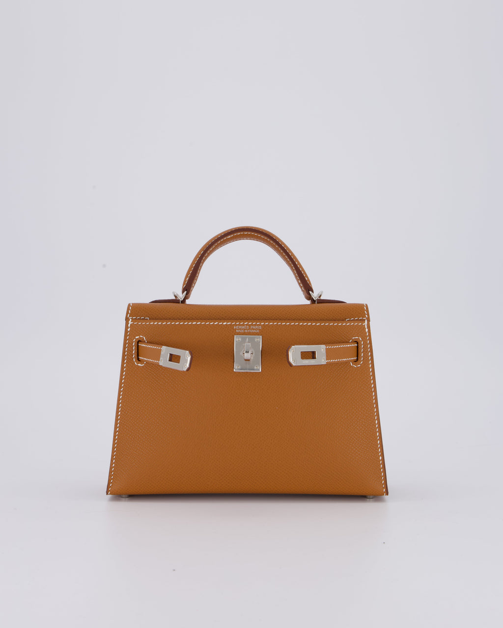 Hermès Mini Kelly II 20 Bag in Gold Epsom Leather with Palladium Hardware