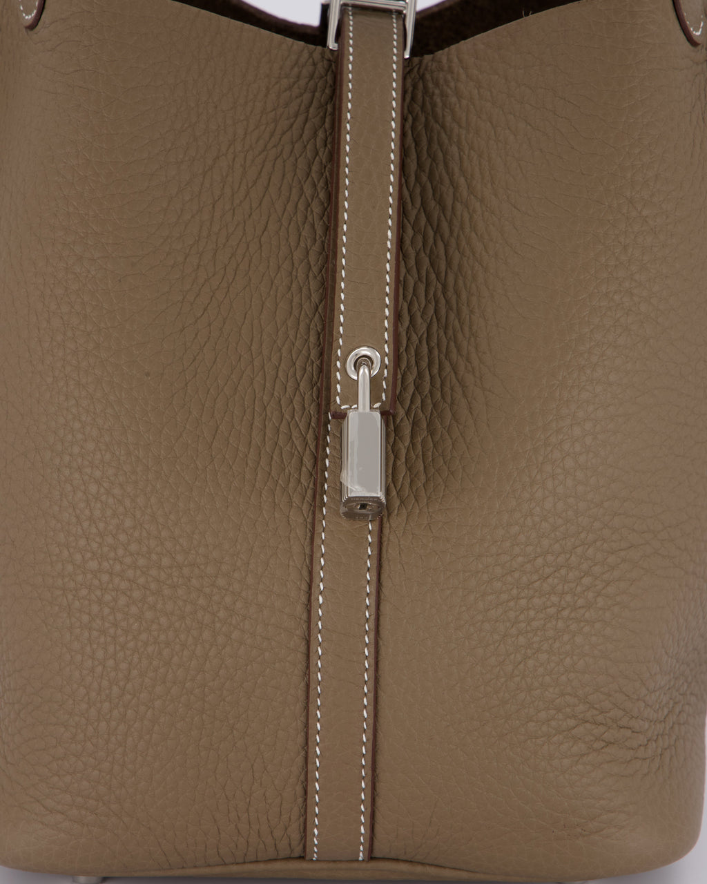 Hermès Picotin 22 Lock Bag in Etoupe Clemence Leather with Palladium Hardware
