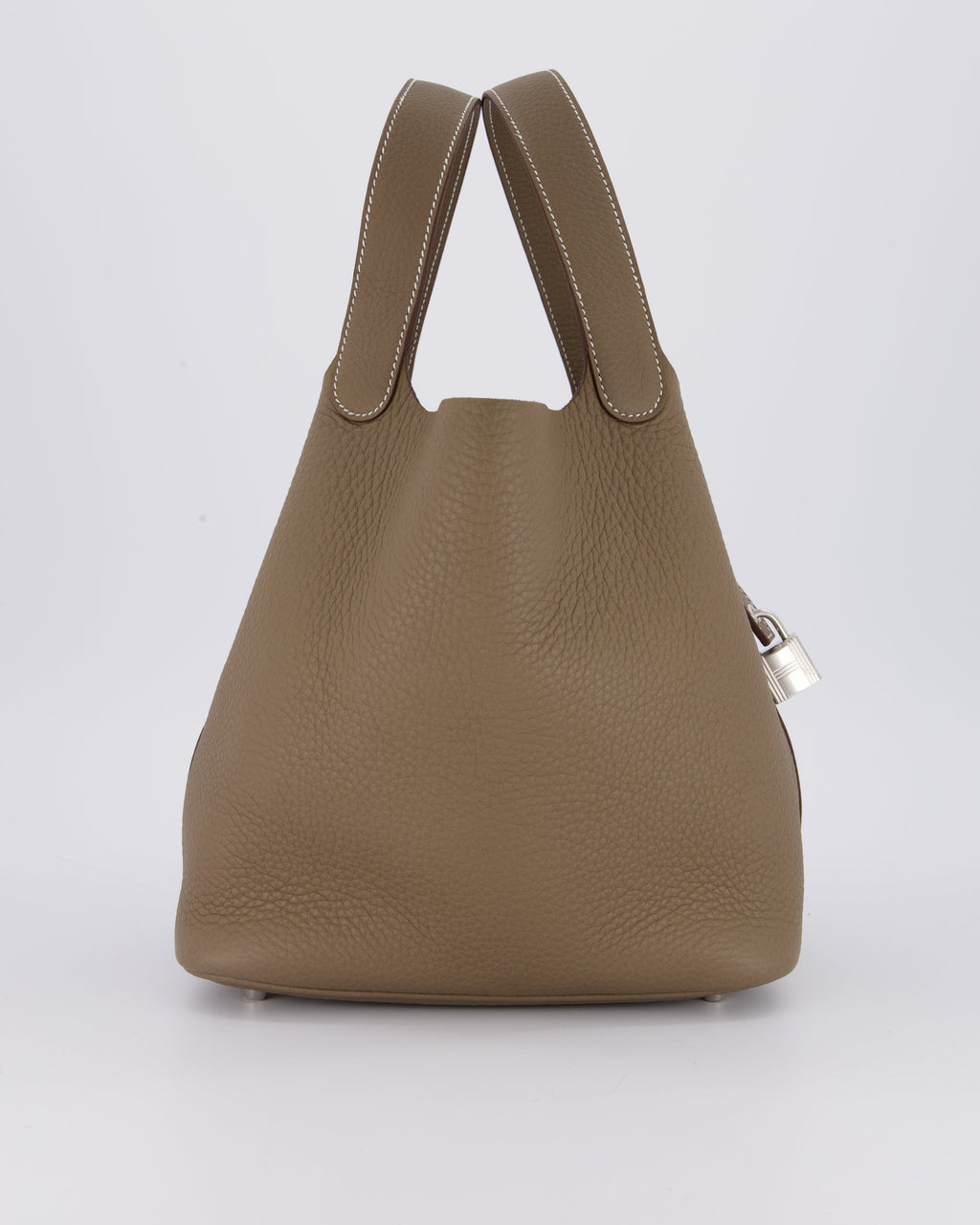 Hermès Picotin 22 Lock Bag in Etoupe Clemence Leather with Palladium Hardware