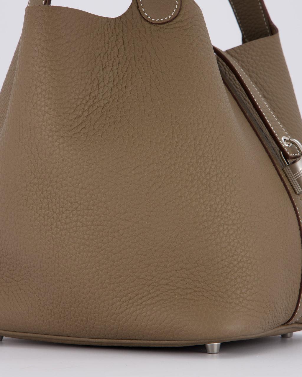 Hermès Picotin 22 Lock Bag in Etoupe Clemence Leather with Palladium Hardware