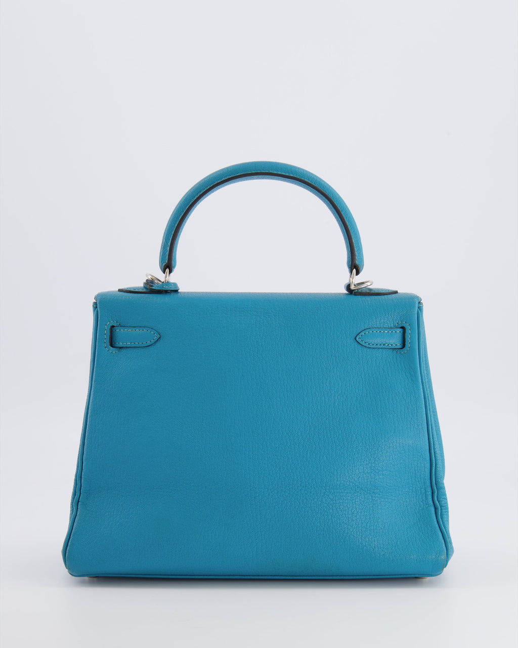 Hermès Kelly 25 Retourne Bag in Bleu Paon Evercolor Leather with Palladium Hardware