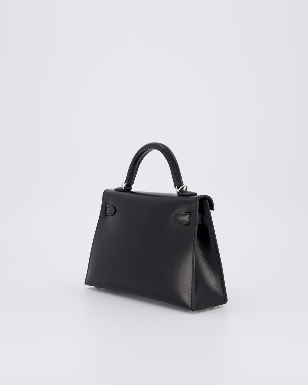 *SUPER RARE & HOT* Hermès Mini Kelly II 20 Clouté Bag in Noir Box Calf Leather with Palladium Hardware &amp; Studs