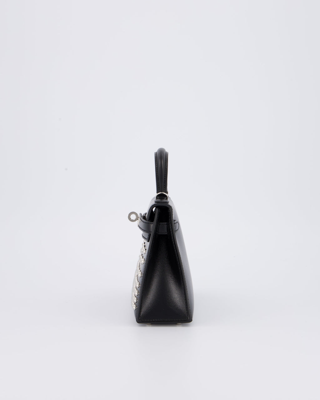 *SUPER RARE & HOT* Hermès Mini Kelly II 20 Clouté Bag in Noir Box Calf Leather with Palladium Hardware &amp; Studs
