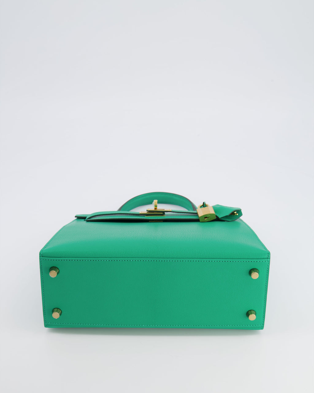 Hermès Kelly 25 Sellier Bag in Menthe Chèvre Chamkila Leather with Gold Hardware