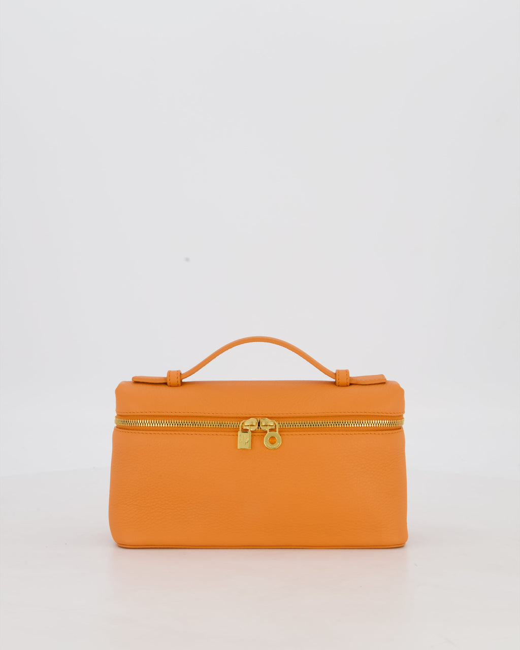 Loro Piana Extra Pocket L19 Bag in Orange Calfskin Leather with Gold Hardware