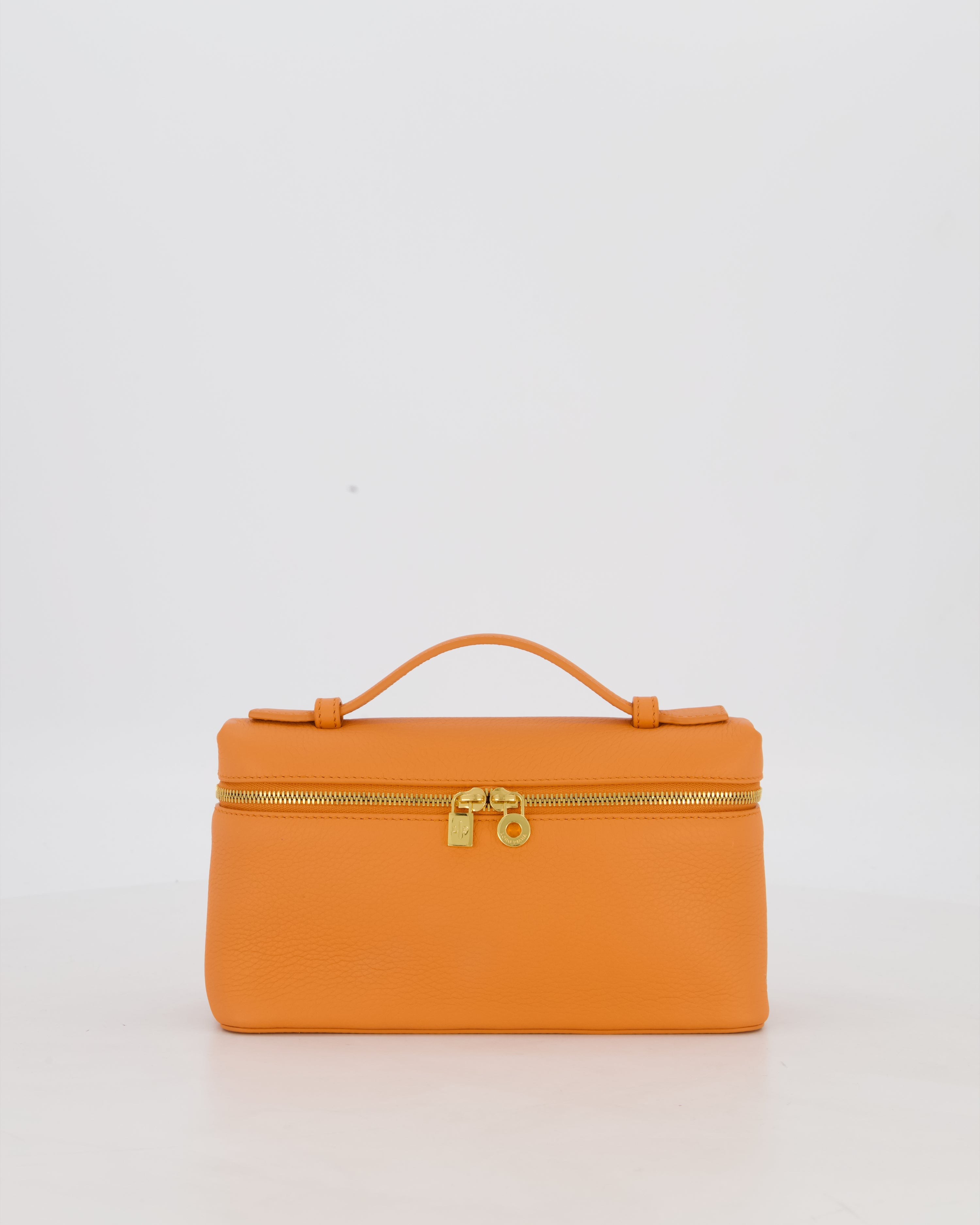 Loro Piana Extra Pocket L19 Bag in Orange Calfskin Leather with Gold Hardware