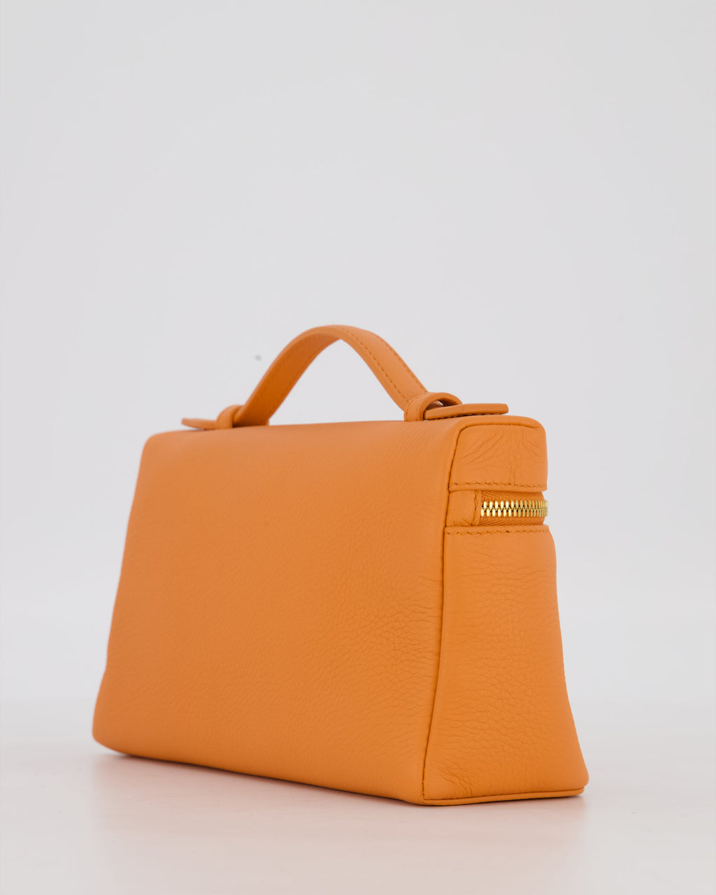Loro Piana Extra Pocket L19 Bag in Orange Calfskin Leather with Gold Hardware