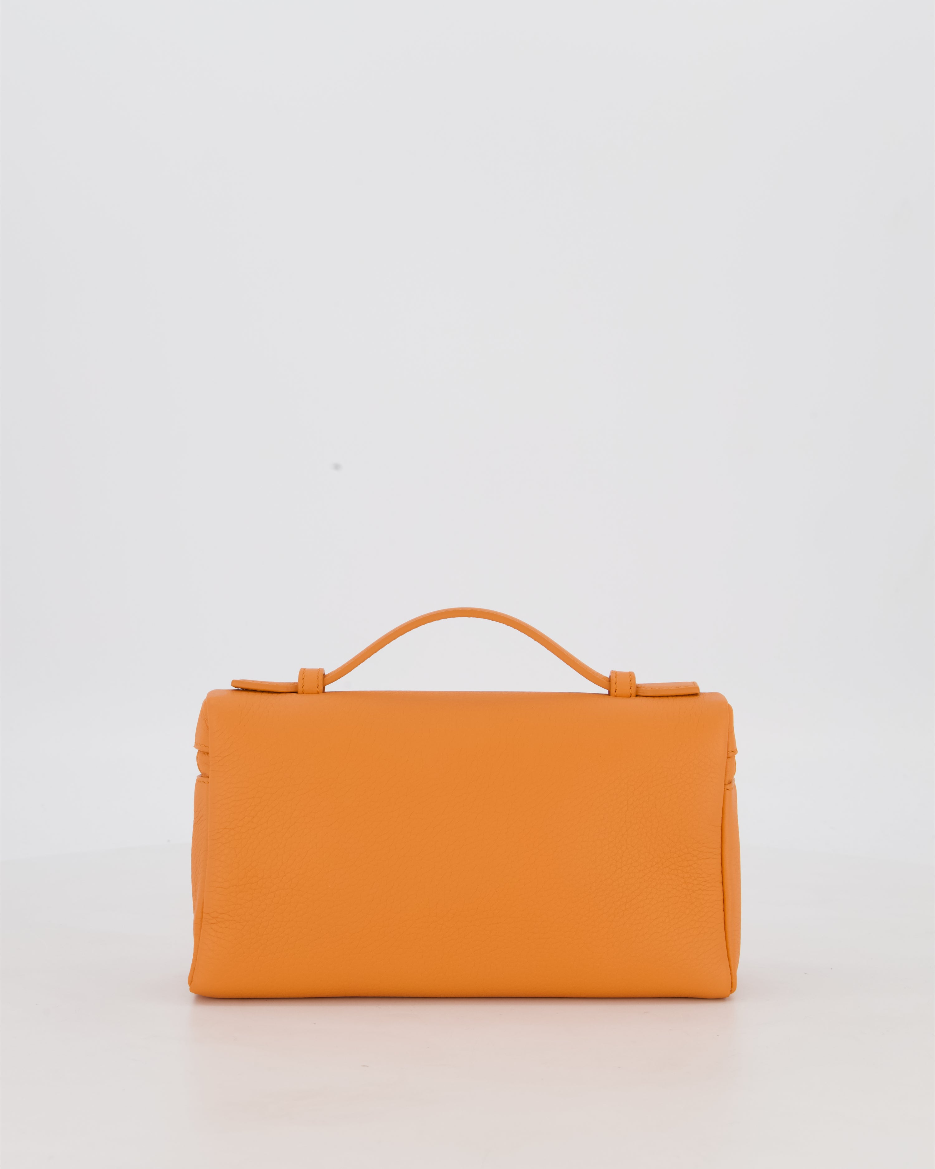 Loro Piana Extra Pocket L19 Bag in Orange Calfskin Leather with Gold Hardware