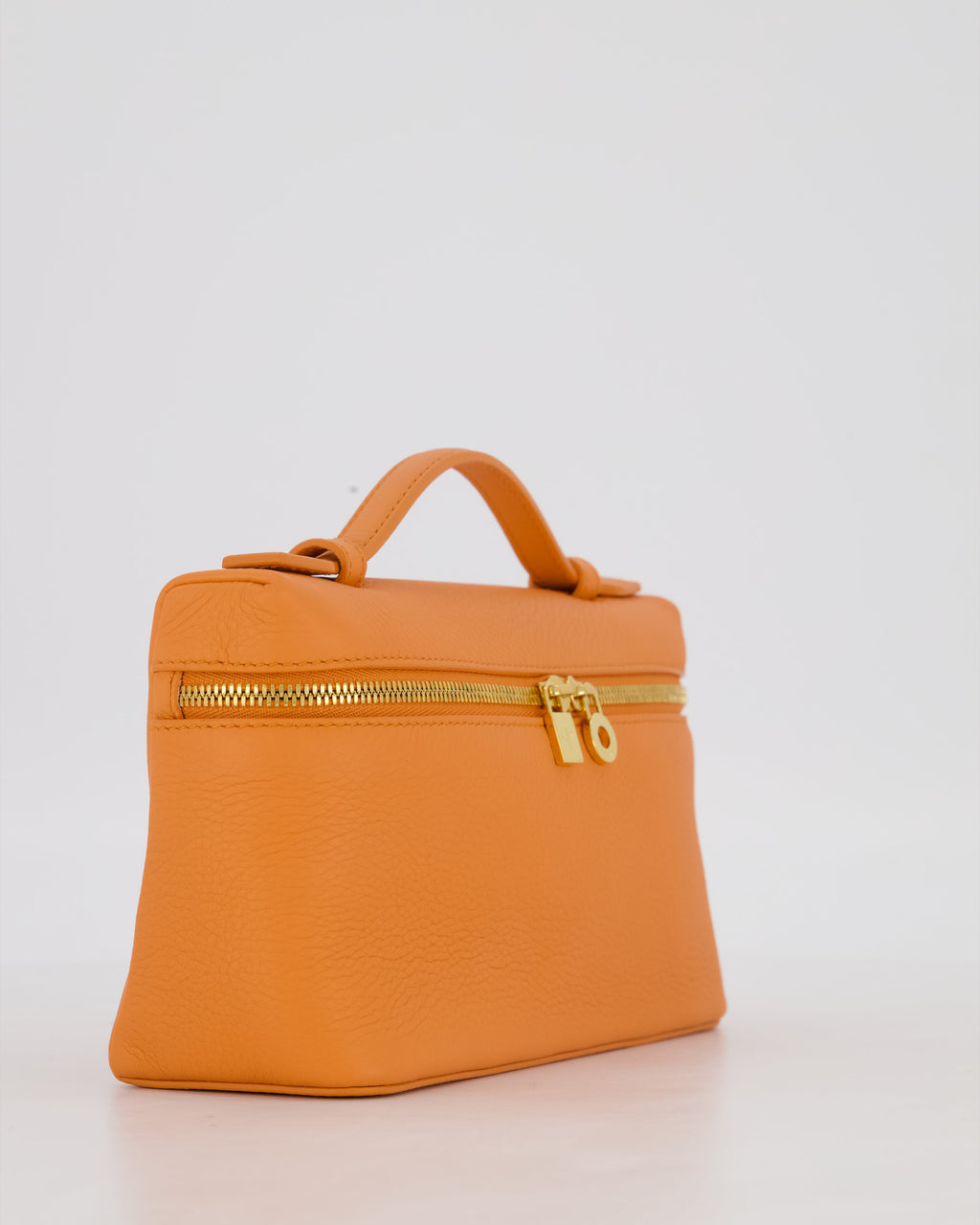 Loro Piana Extra Pocket L19 Bag in Orange Calfskin Leather with Gold Hardware