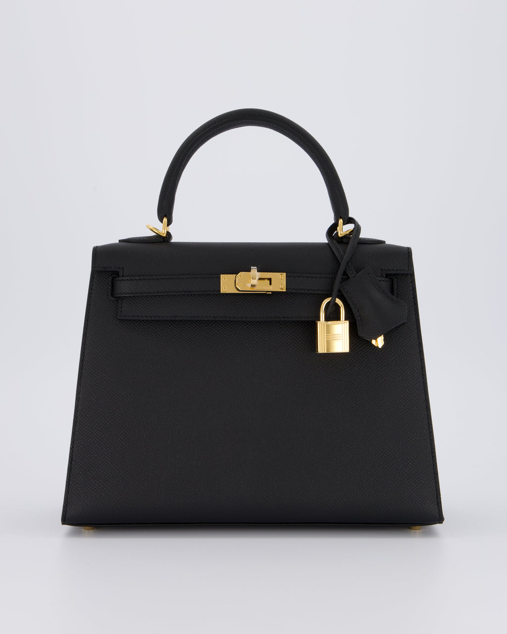 *HOT* Hermès Kelly 25 Sellier Bag in Noir Epsom Leather with Gold Hardware