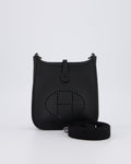 Hermès Mini Evelyne 16 Bag in Noir Clemence Leather with Palladium Hardware