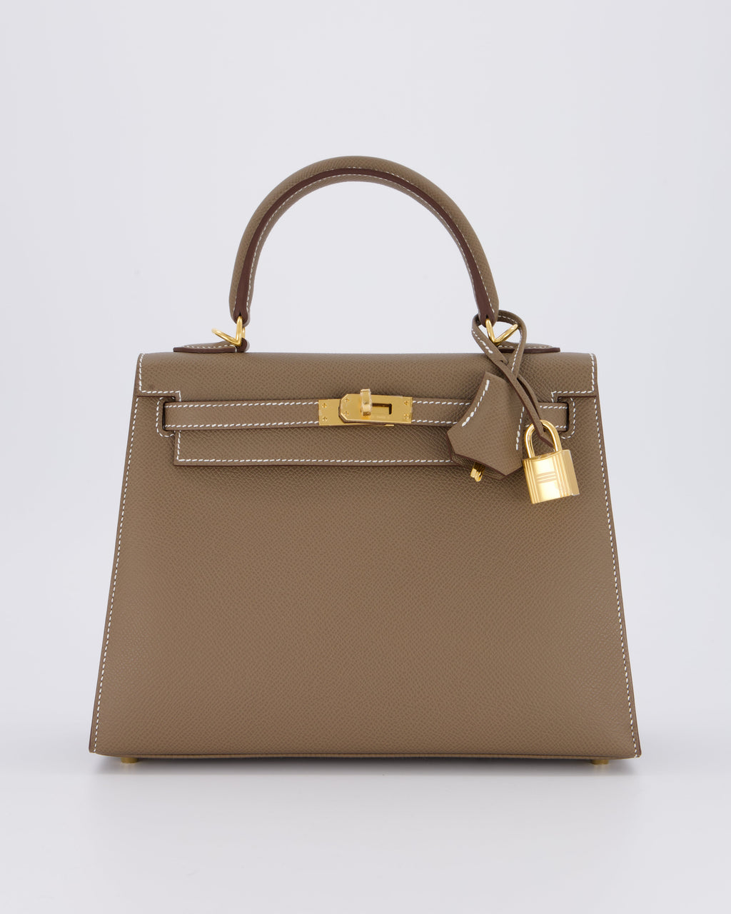 *HOLY GRAIL* Hermès Kelly 25 Sellier Bag in Etoupe Epsom Leather and Gold Hardware