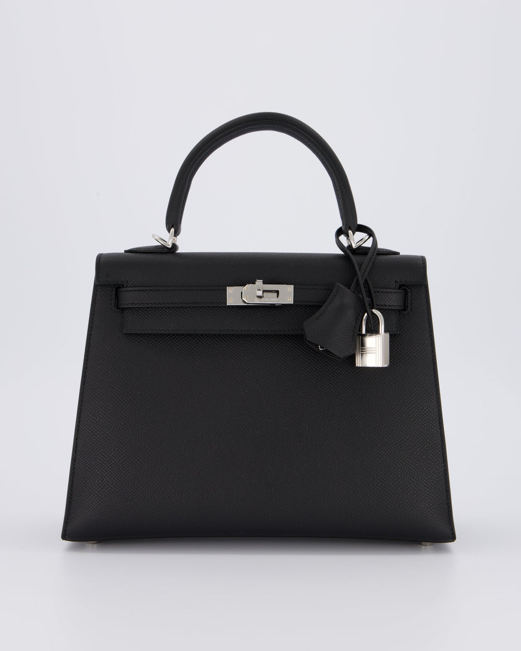 *SUPER RARE* Hermès Kelly 25 Sellier Bag in Noir Epsom Leather with Palladium Hardware